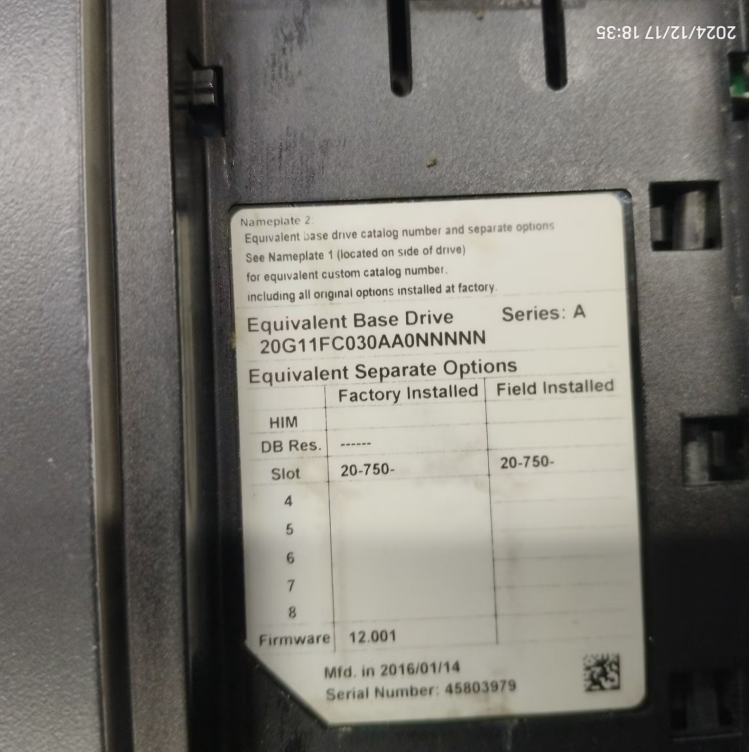 1PC USED 20G11FC030AA0NNNNN  Allen‑Bradley PowerFlex 755 AC Drive  Tested working #lyd001&j1688