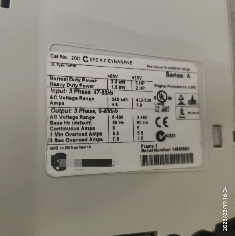 1PC USED 20DC5P0A0EYNANANE  Allen-Bradley Servo Drive Tested working #lyd001&j1688