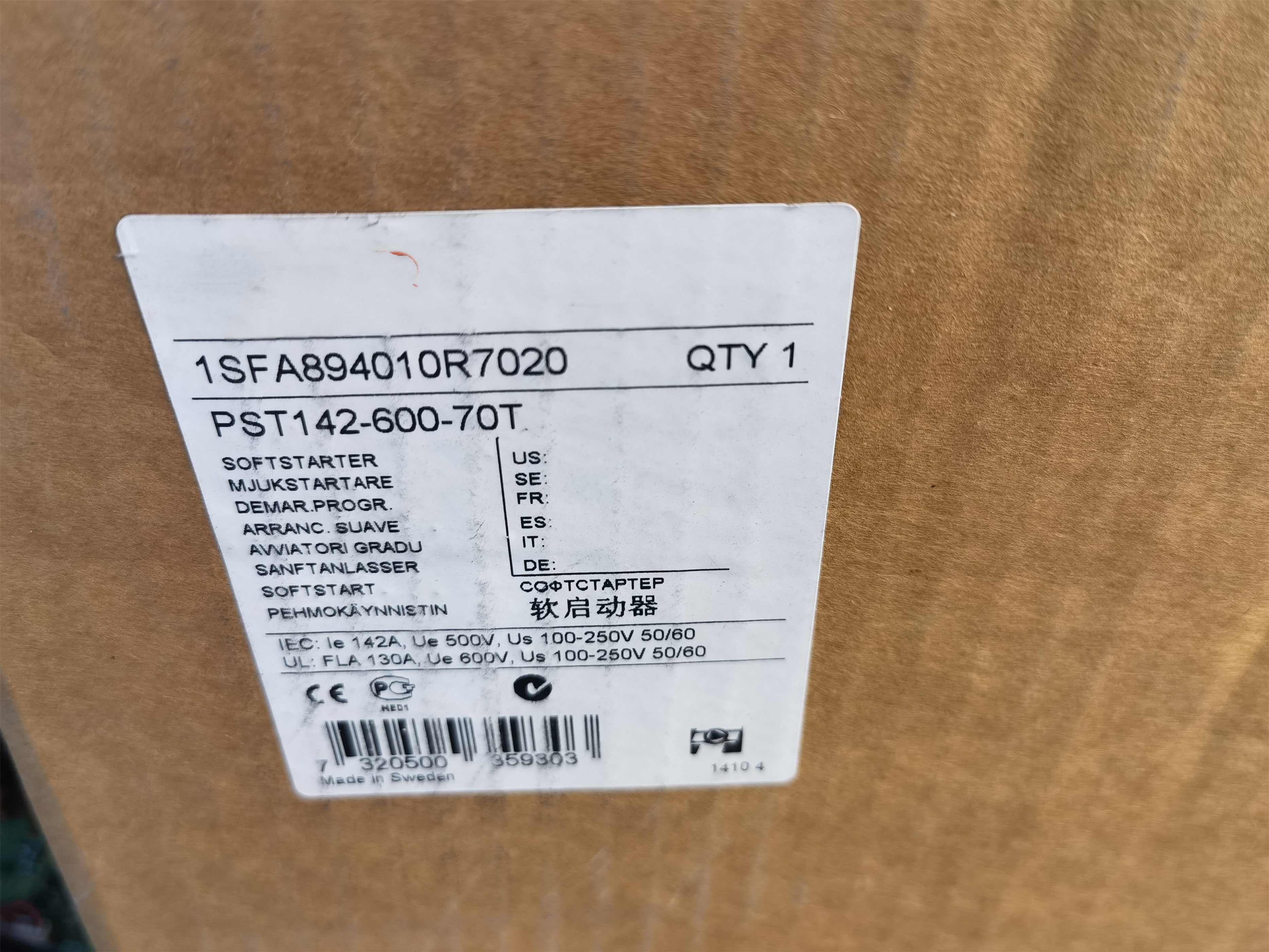 1 PCS NEW  PST142-600-70T 1SFA894010R7020   #OYF033