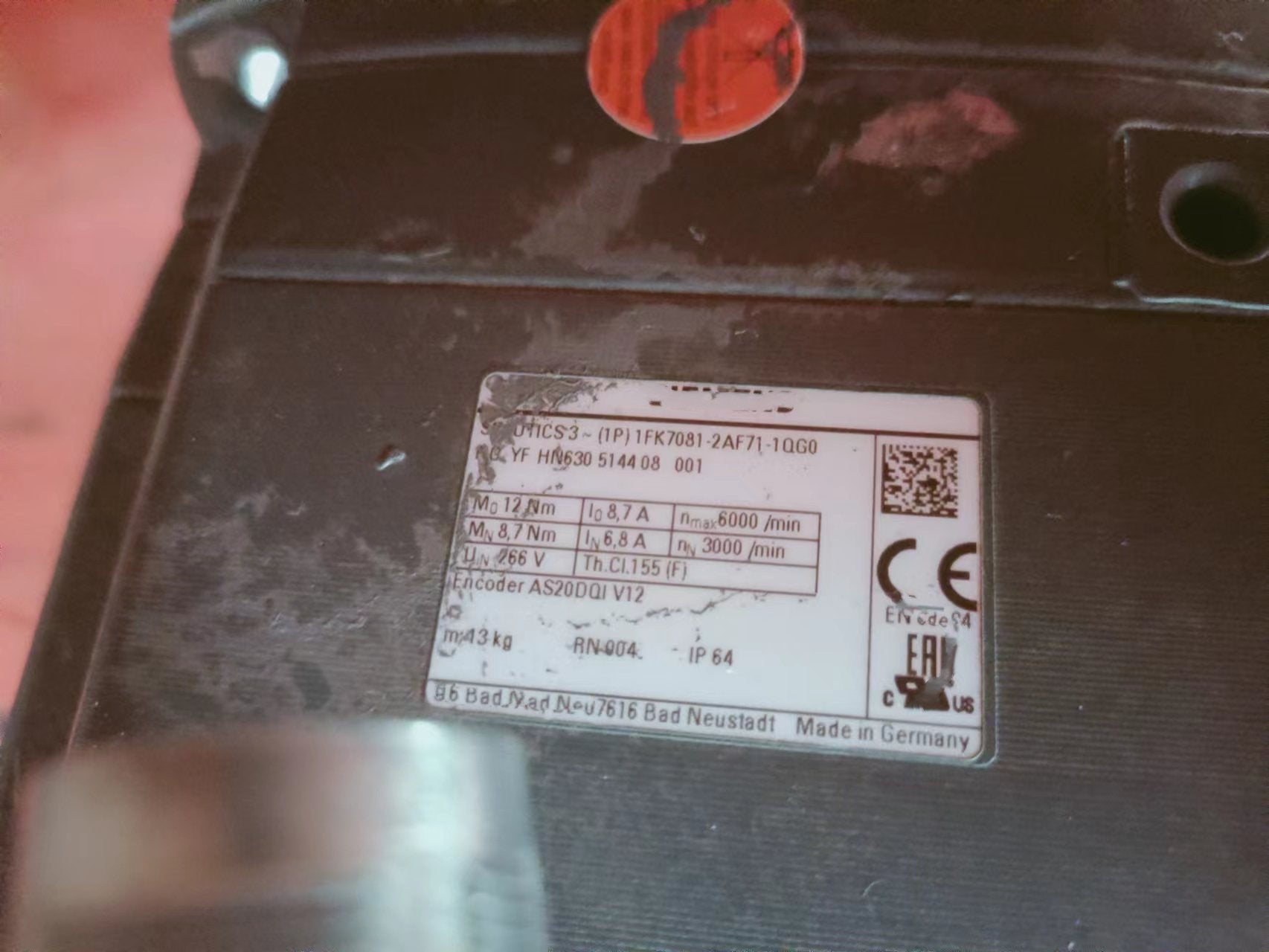 1PC for used  1FK7081-2AF71-1QG0     #OYF033