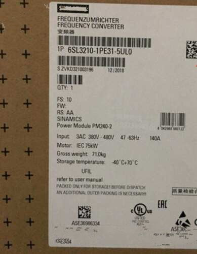1 PCS NEW    6SL3210-1PE31-5AL0    #OYF033