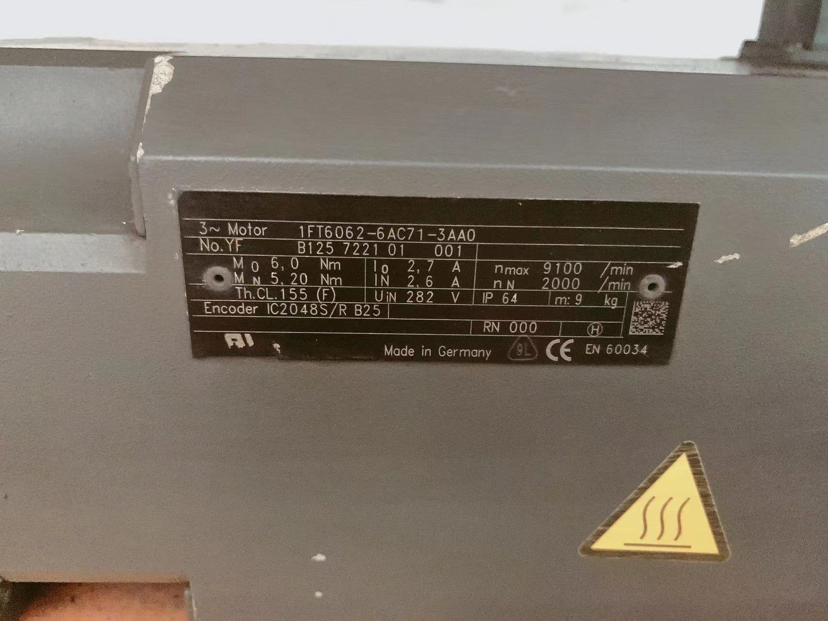 1PC for used    1FT6062-6AC71-3AA0  #OYF033