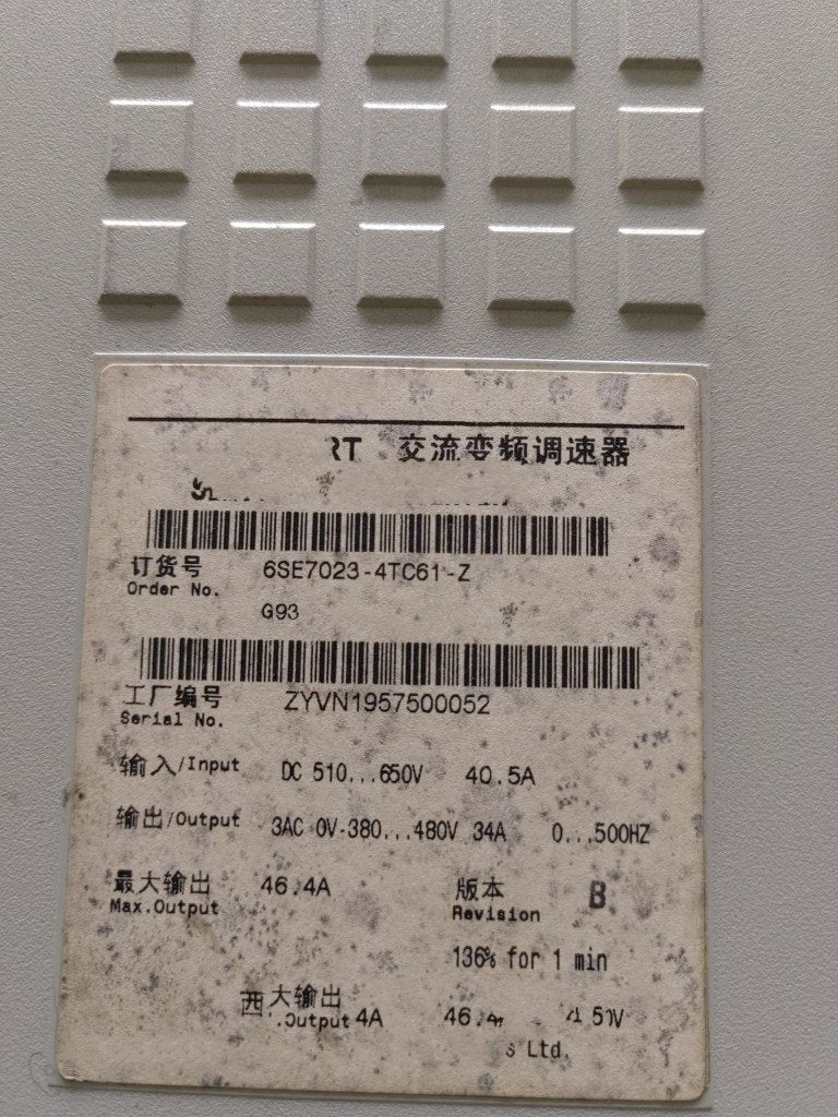 1PC for used  6SE7023-4TC61-Z   #OYF033