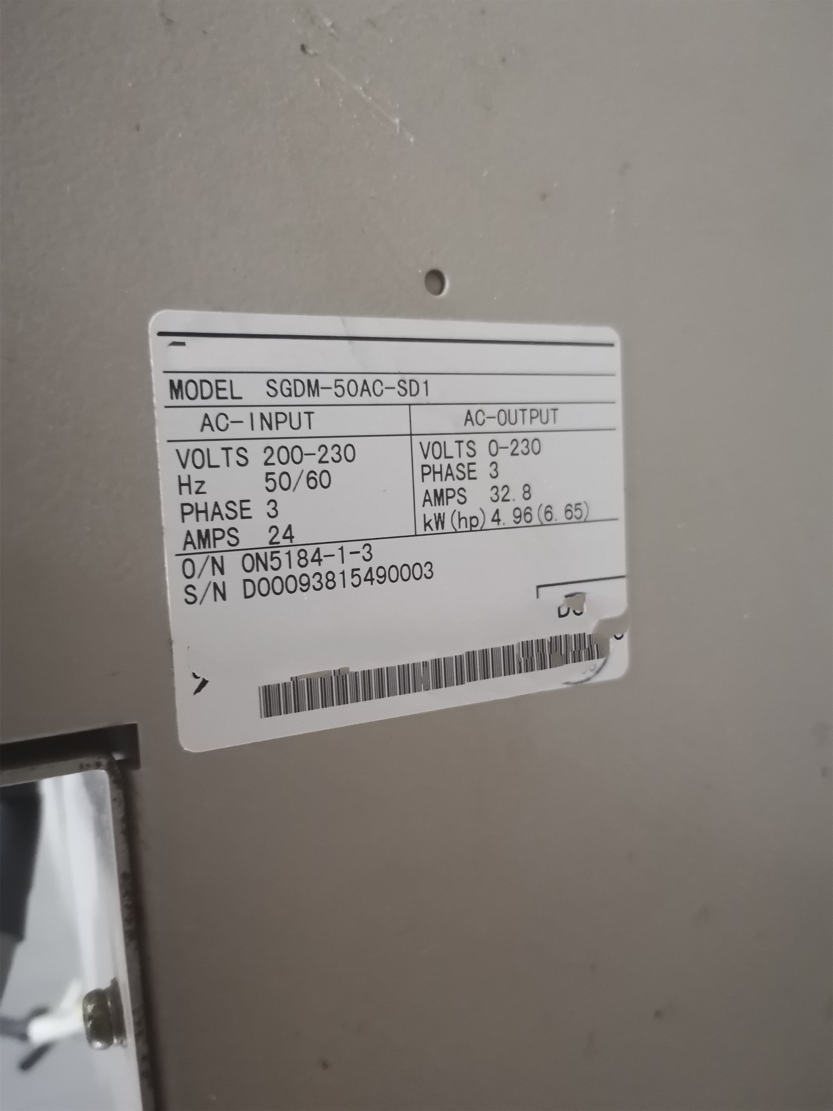 1PC for used  SGDM-50AC-SD1   #OYF033