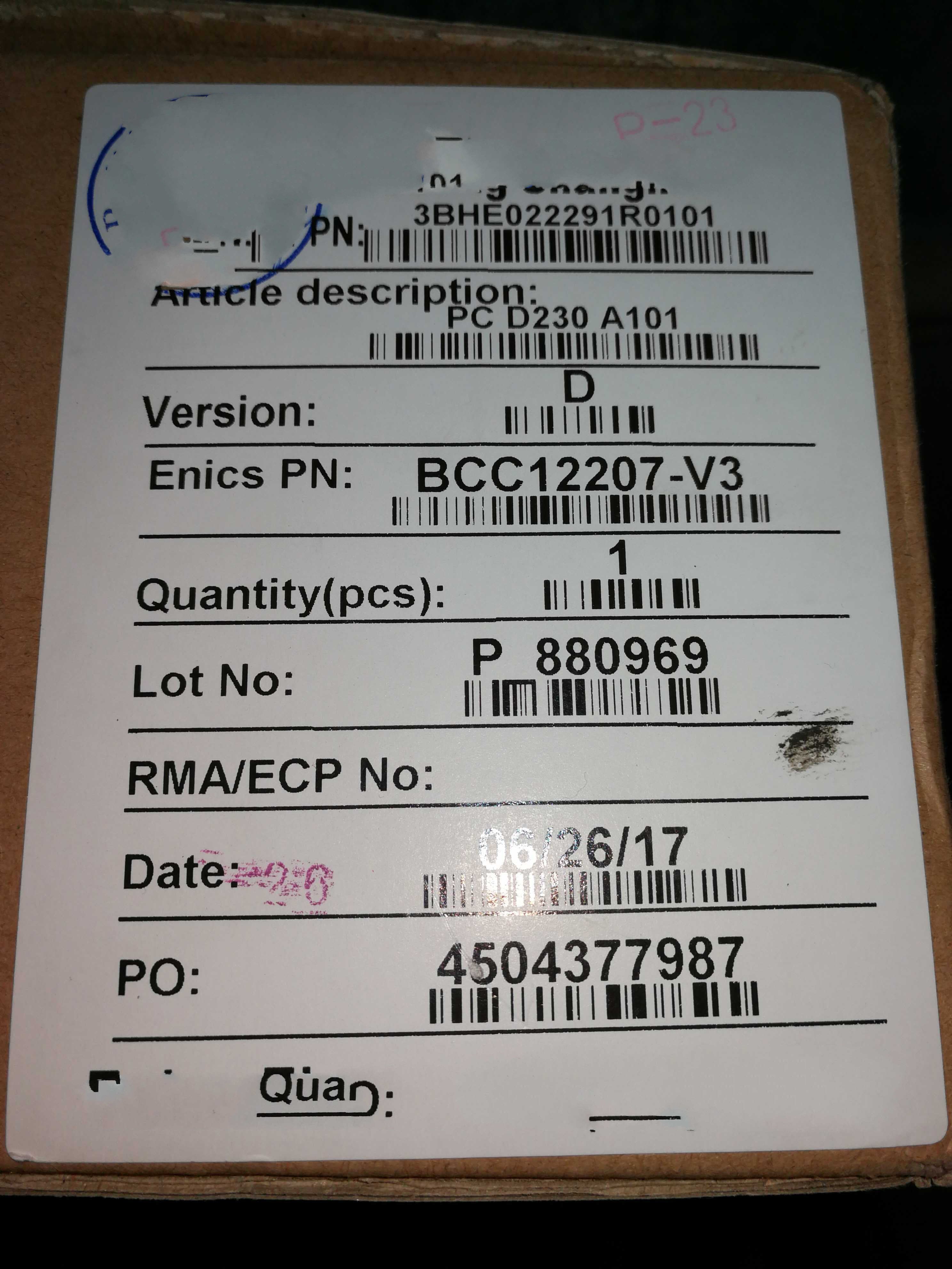 1 PCS NEW   800PEC PC D230 3BHE022291R0101 PC D230 A101  #OYF033