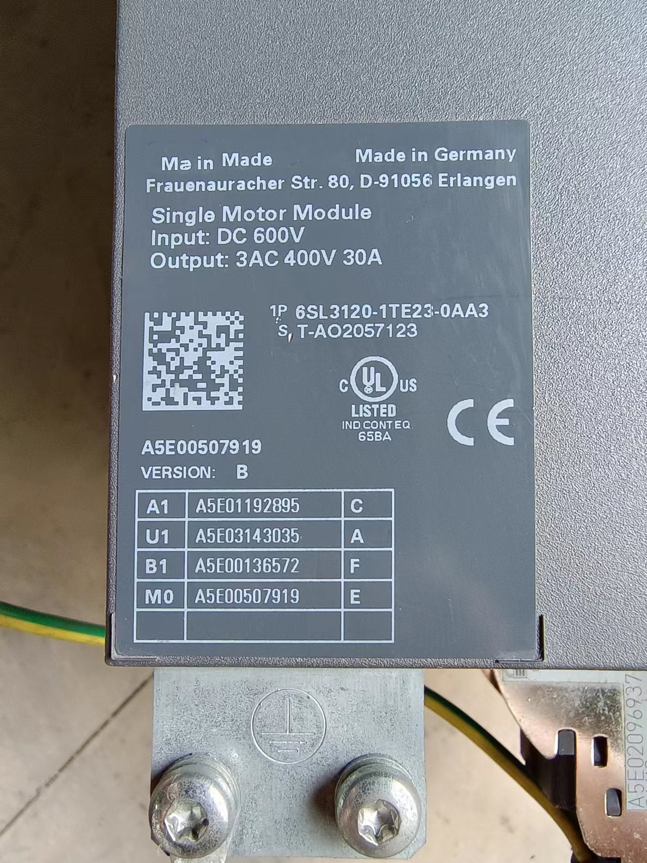 1PC for used  6SL3120-1TE23-0AA3   #OYF033