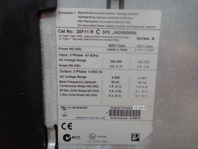 1PC for used  20F11RC3P5JA0NNNNN   #OYF033