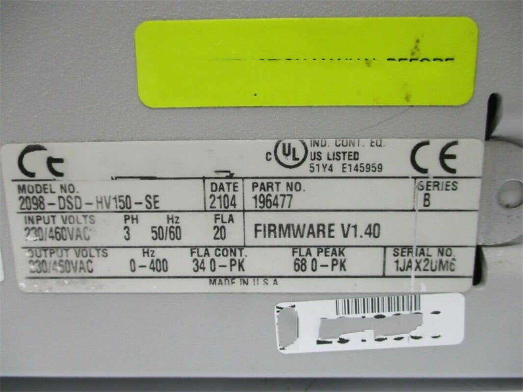 1PC for used   2098-DSD-HV150-SE   #OYF033
