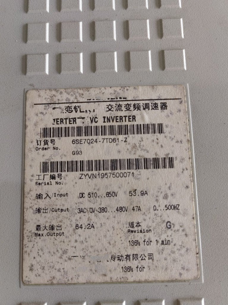 1PC for used  6SE7024-7TD61-Z  #OYF033