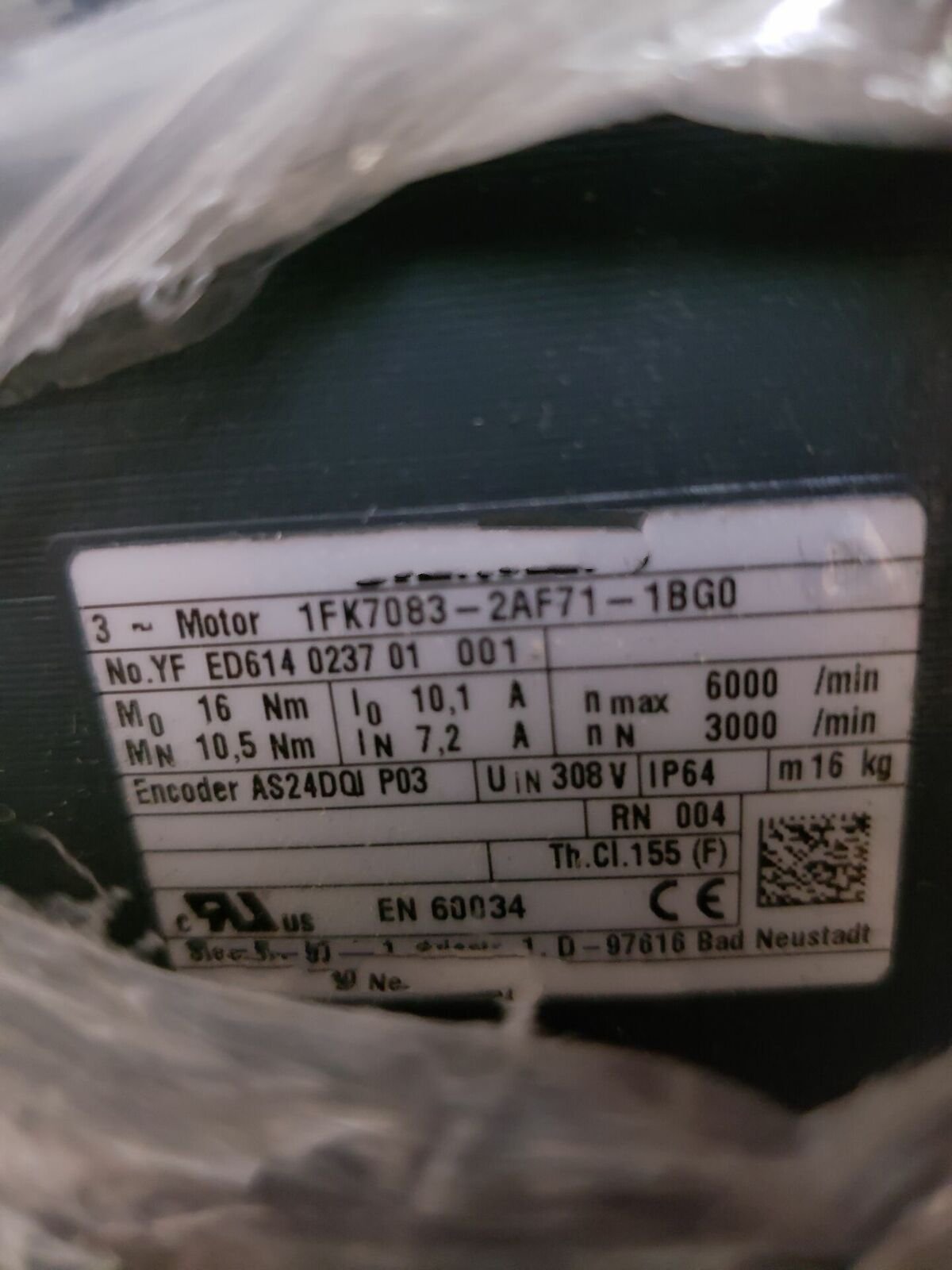 1PC for used  1FK7083-2AF71-1BG0  #OYF033