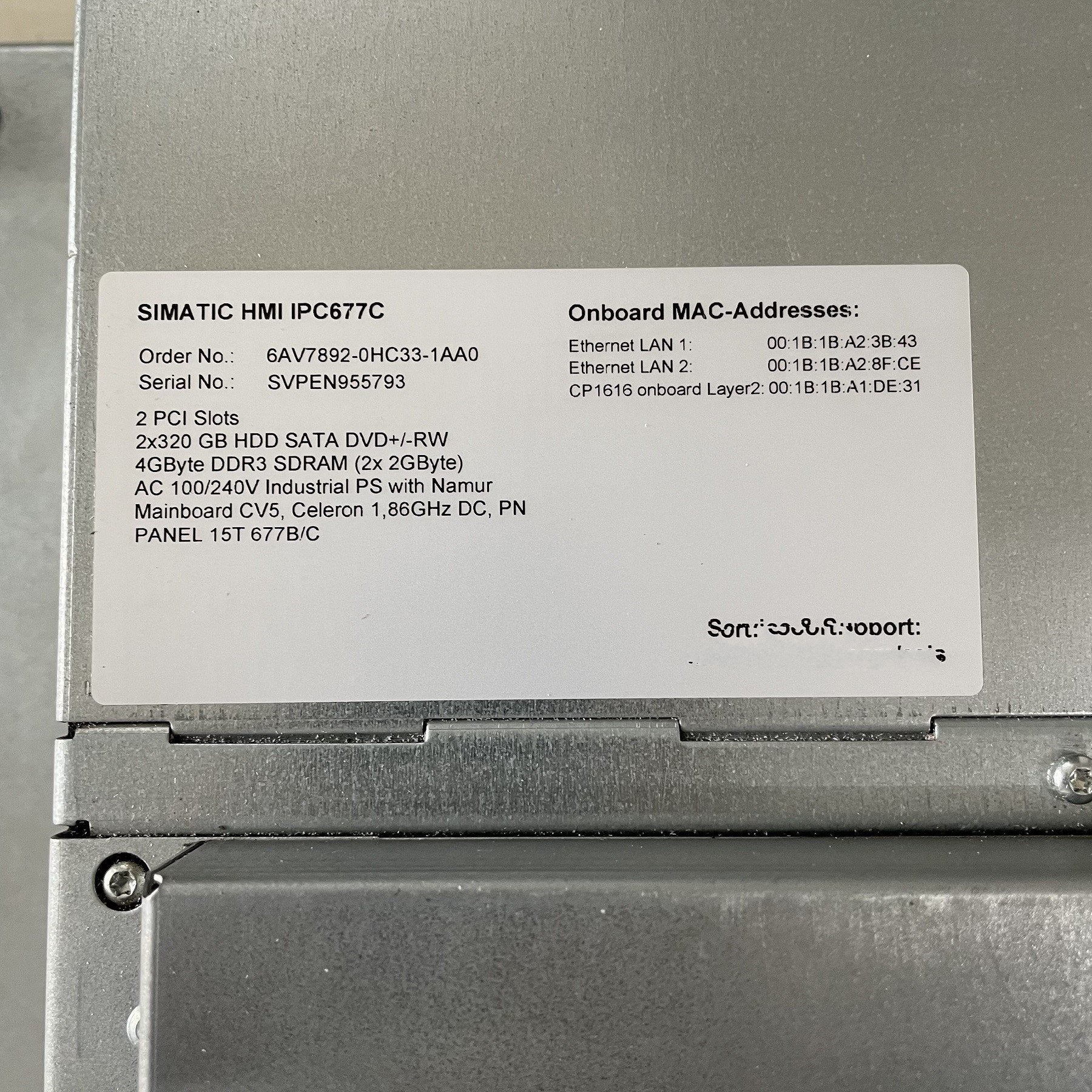1PC for  used    6AV7892-0HC33-1AA0  #OYF033