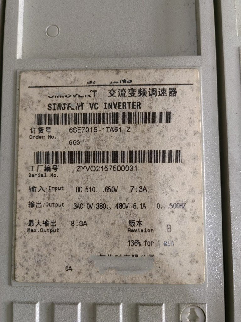 1PC for used  6SE7016-1TA61-Z   #OYF033