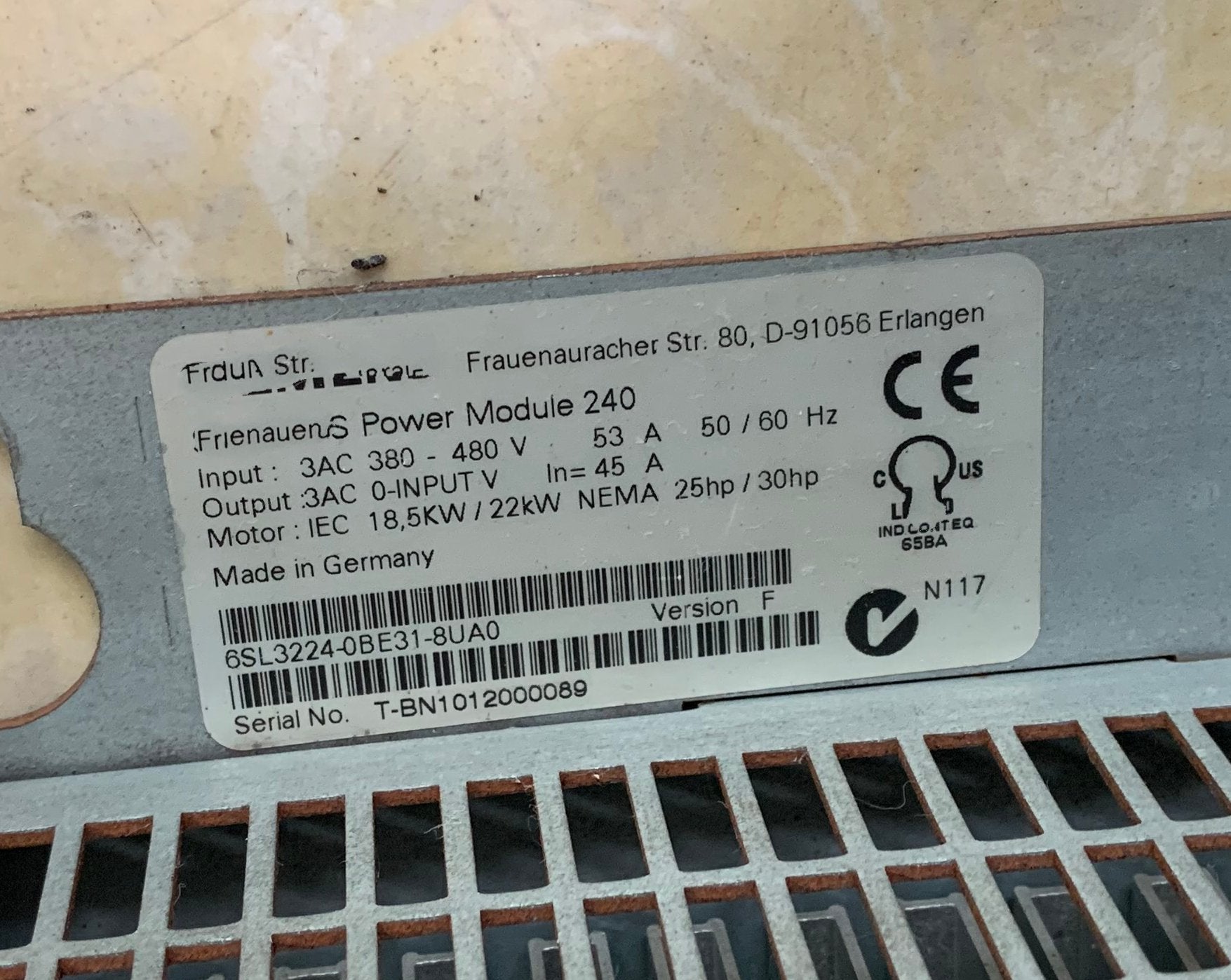 1PC for used    6SL3224-0BE31-8UA0  #OYF033