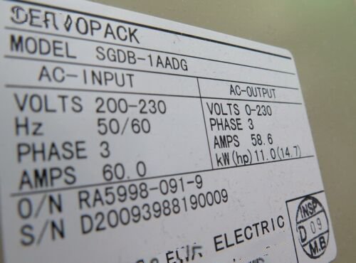 1PC for used  SGMG-1AA2AB SGDB-1AADG   #OYF033