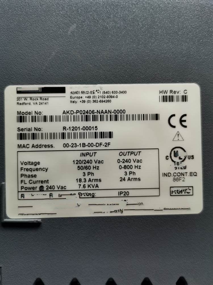 1PC for used   AKD-P02406-NAAN-0000  #OYF033