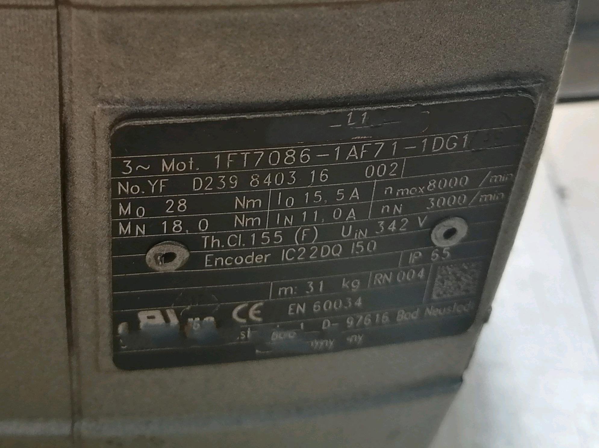 1PC for used  1FT7086-1AF71-1DG1  #OYF033