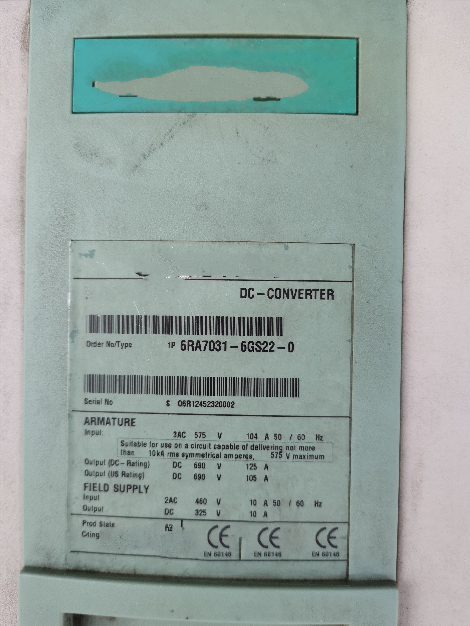1PC for used   6RA7031-6GS22-0  #OYF033
