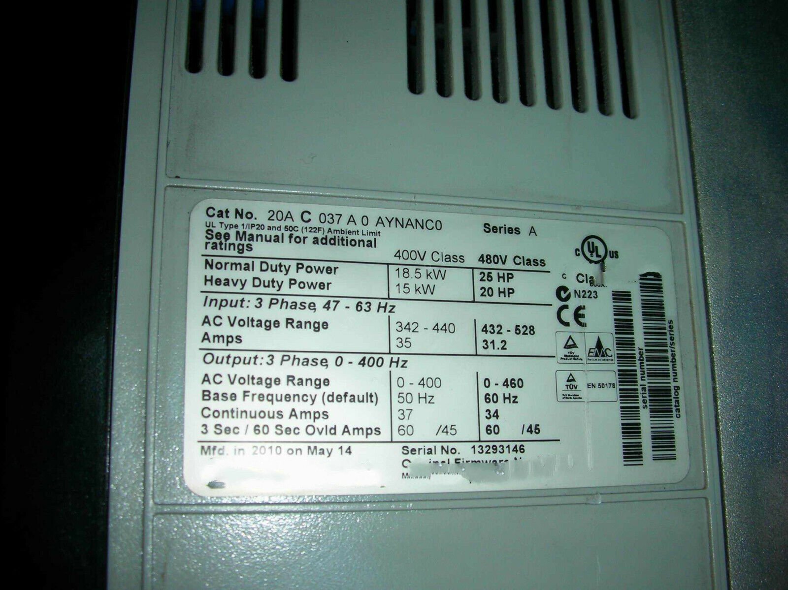 1PC for used   20AC037A0AYNANC0  #OYF033