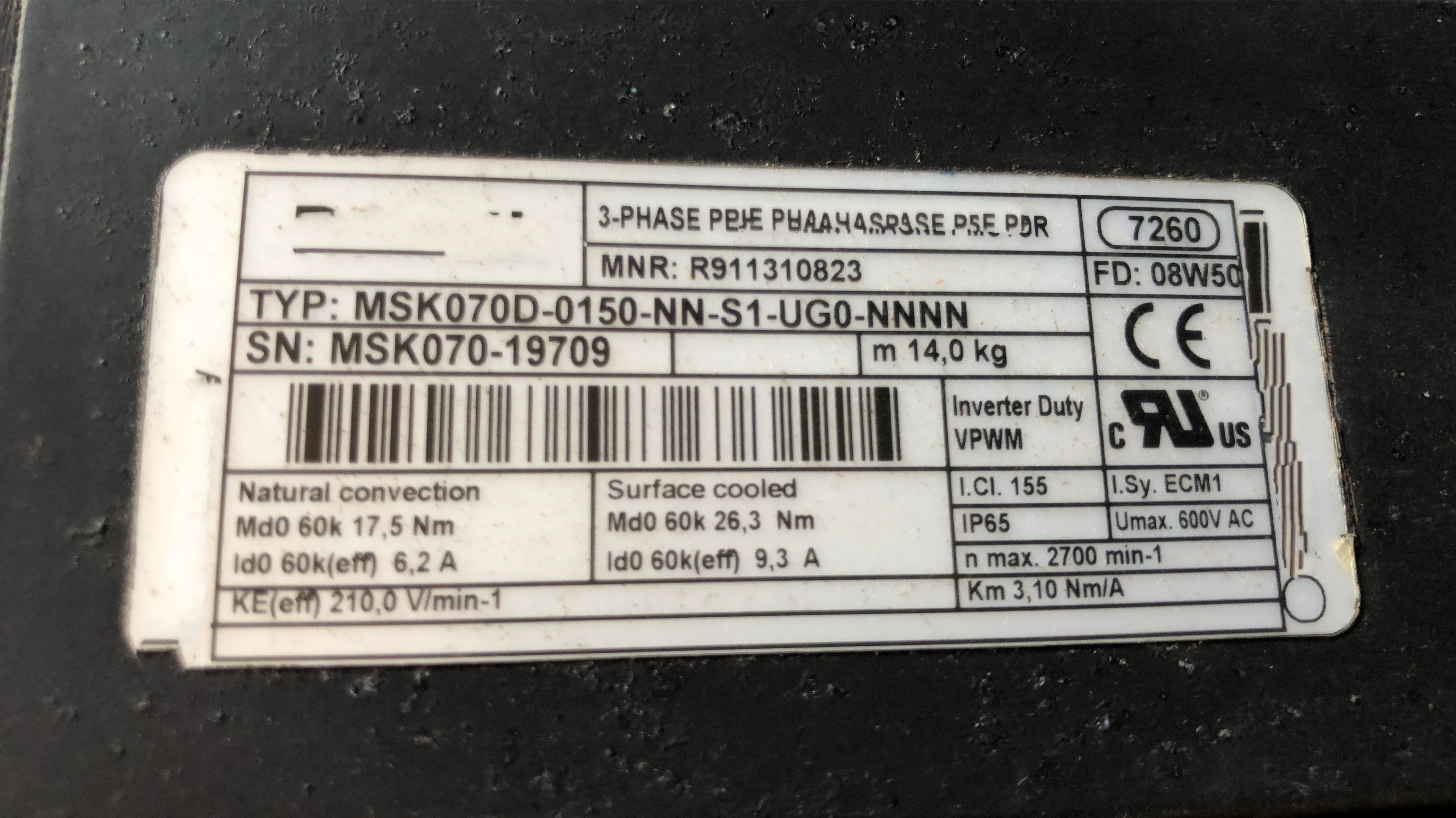 1PC for used  MSK070D-0150-NN-S1-UG0-NNNN  #OYF033