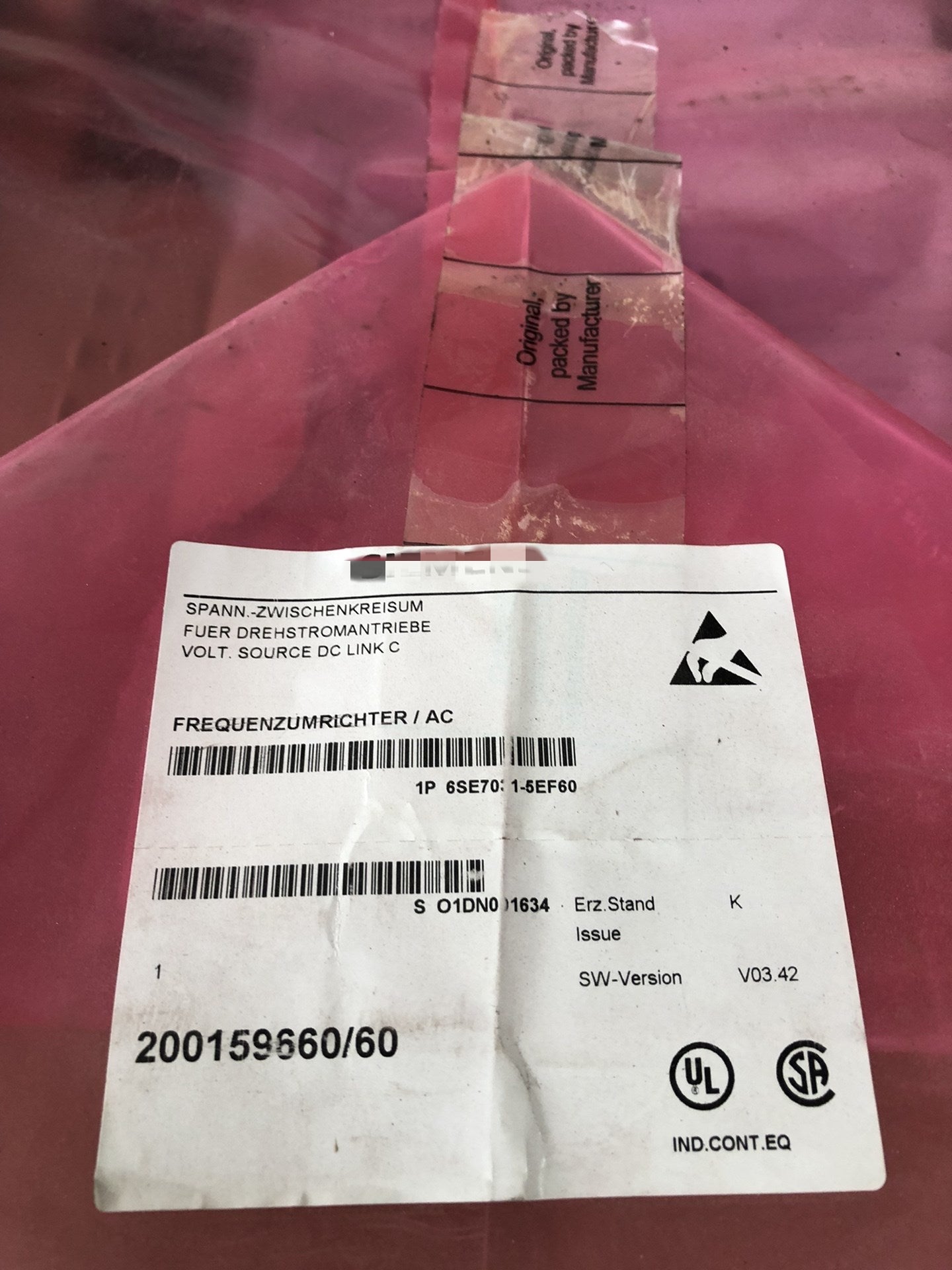 1pc  new  6SE7031-5EF60  #OYF088