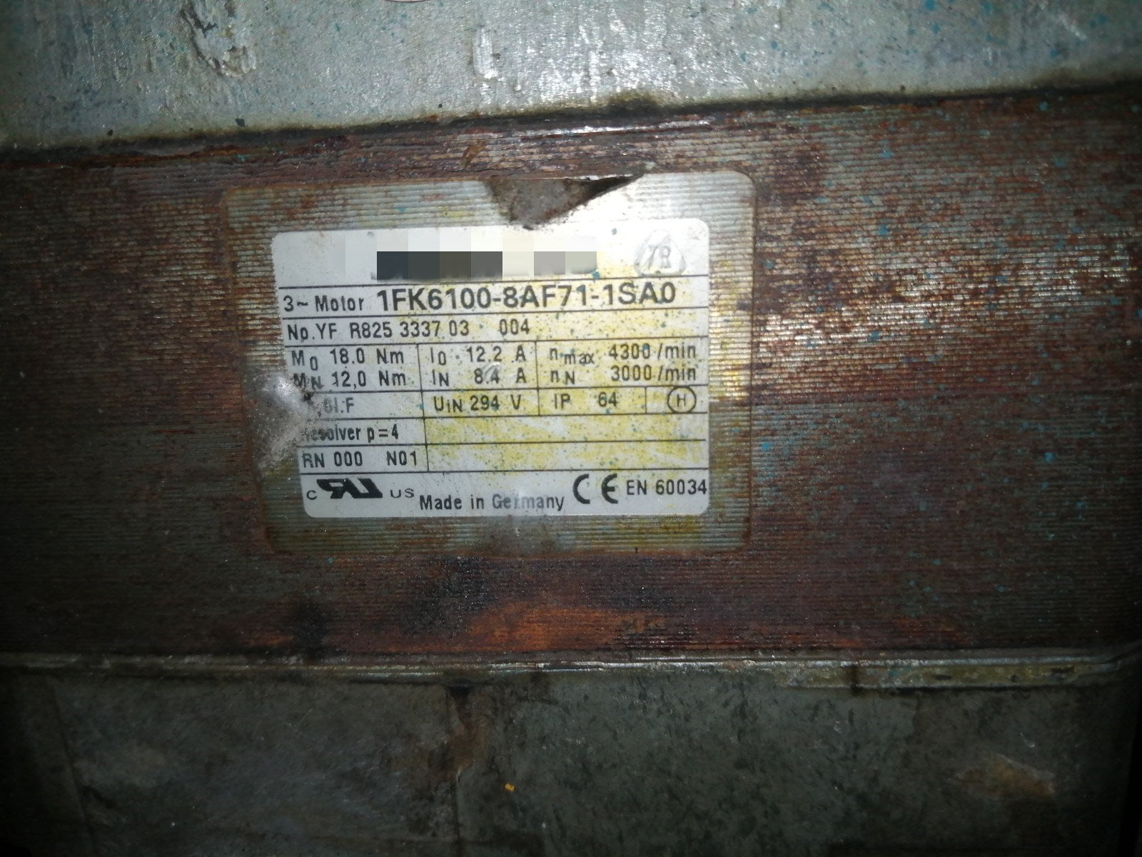 1pc used  1FK6100-8AF71-1SA0  #OYF088