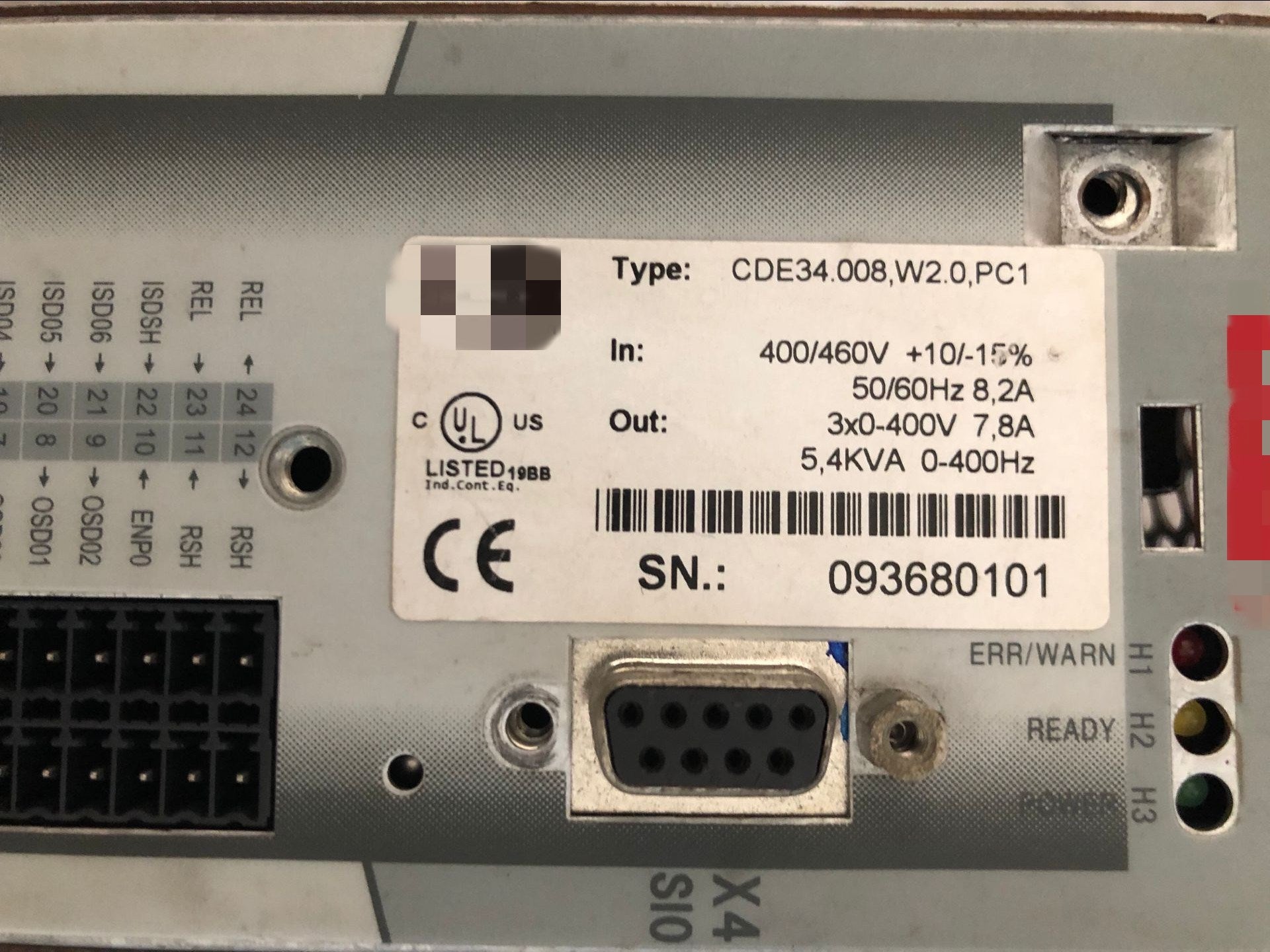 1pc  used  CDE34.008.W2.0.PC1 CDE34.008,W2,0,PC1   #OYF088