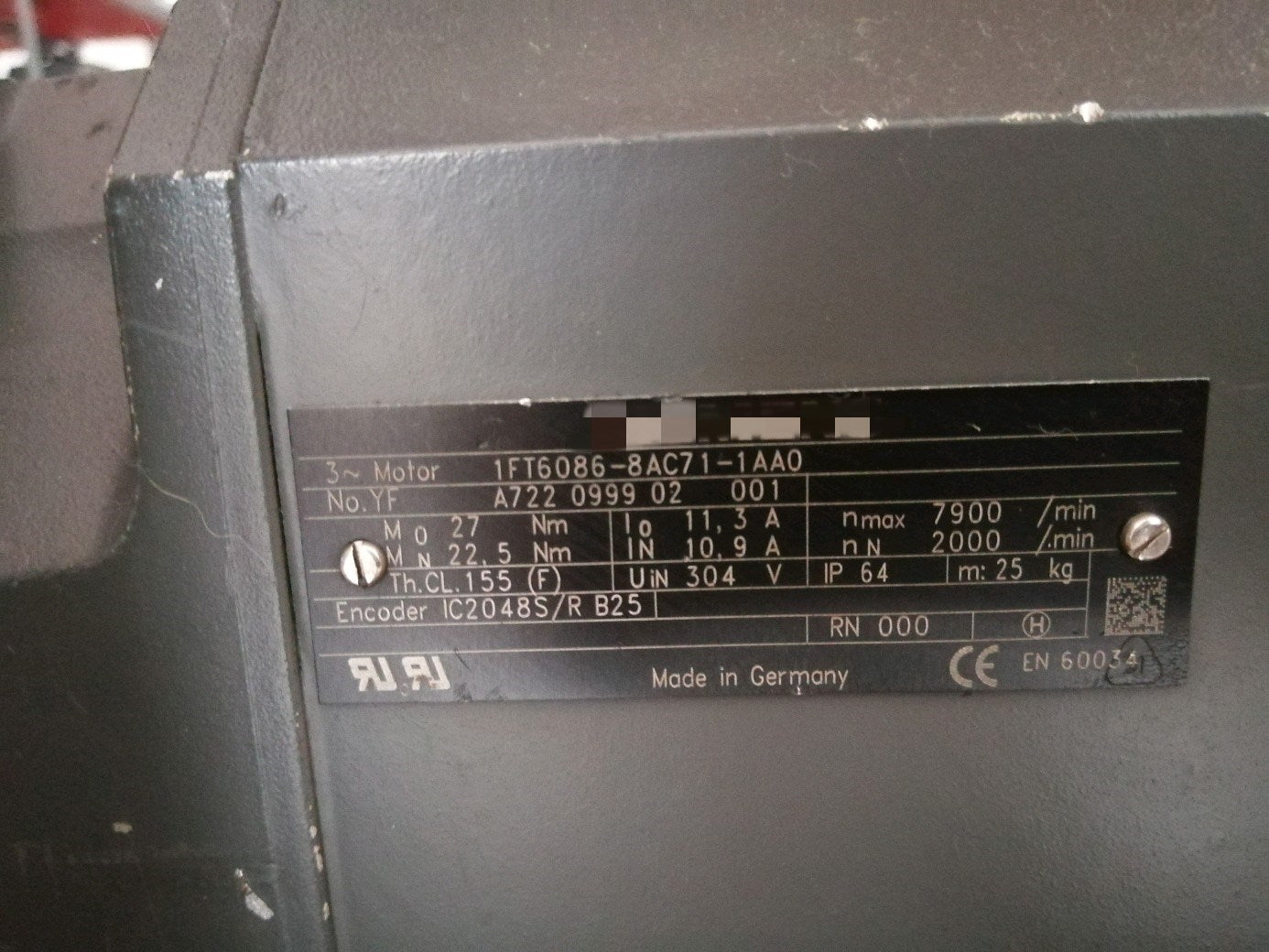 1pc used  1FT6086-8AC71-1AA0  #OYF088