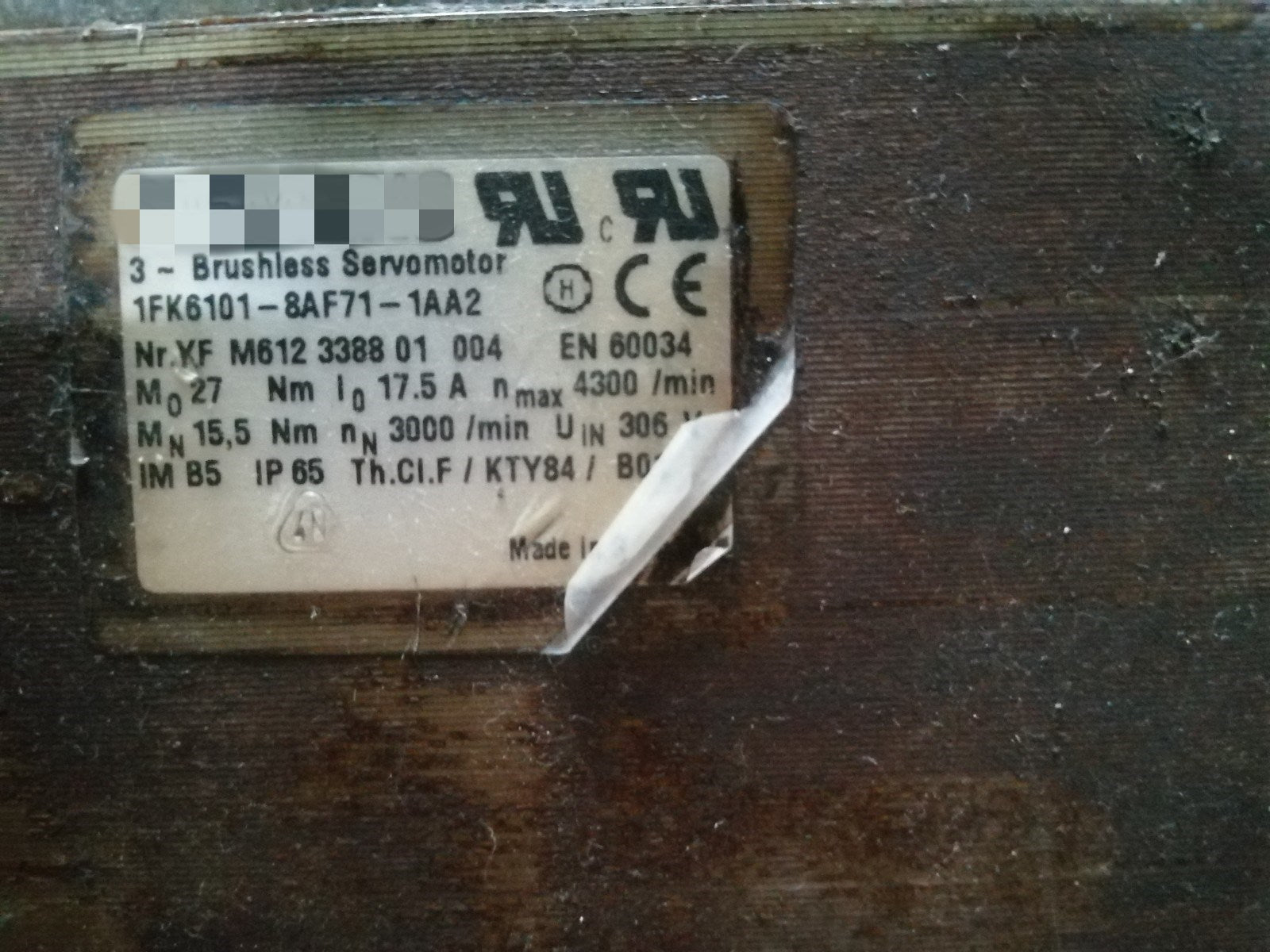 1pc used 1FK6101-8AF71-1AA2  #OYF088