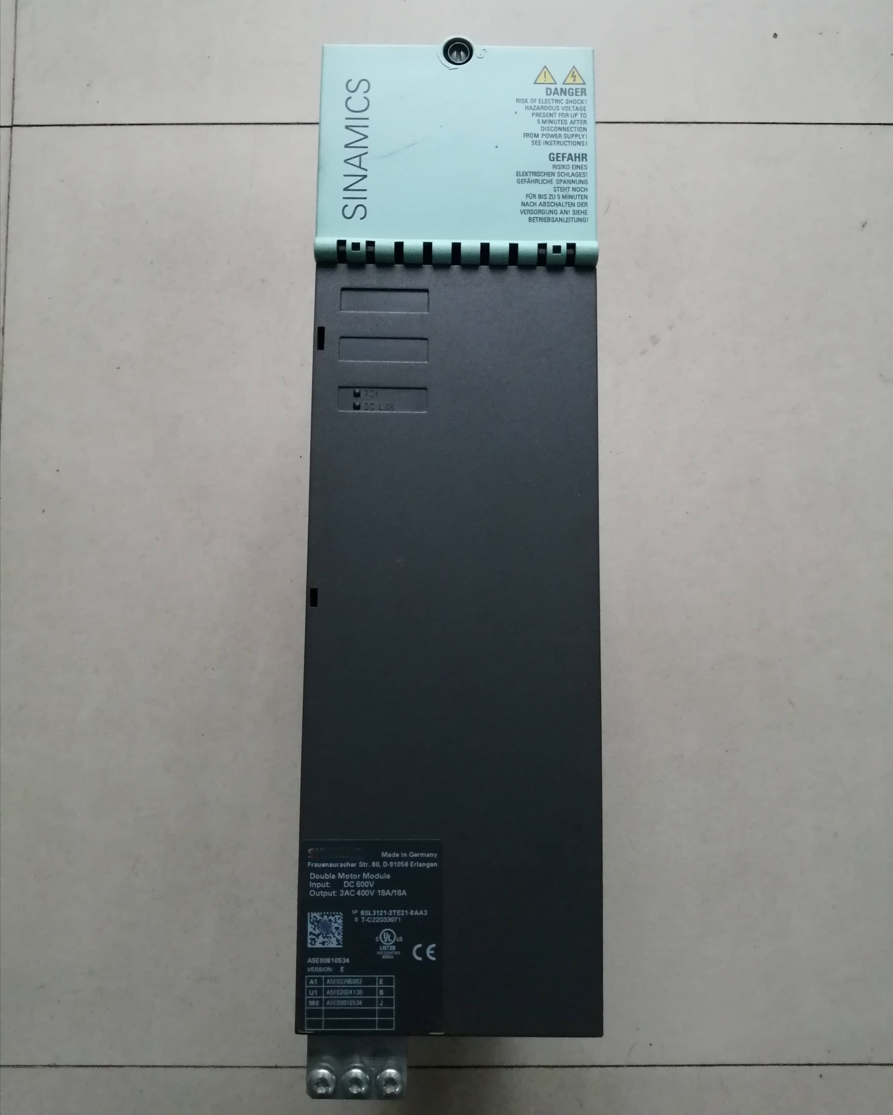 1pc used  6SL3121-2TE21-8AA3  #OYF088