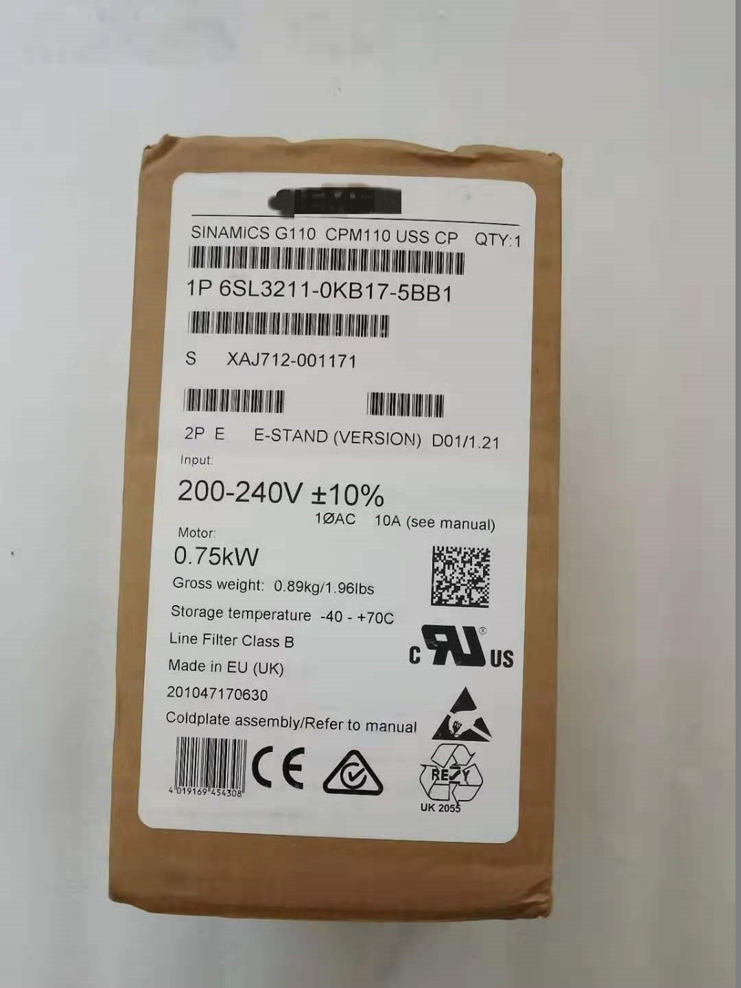 1pc  new  6SL3211-0BK17-5BB1 #OYF088