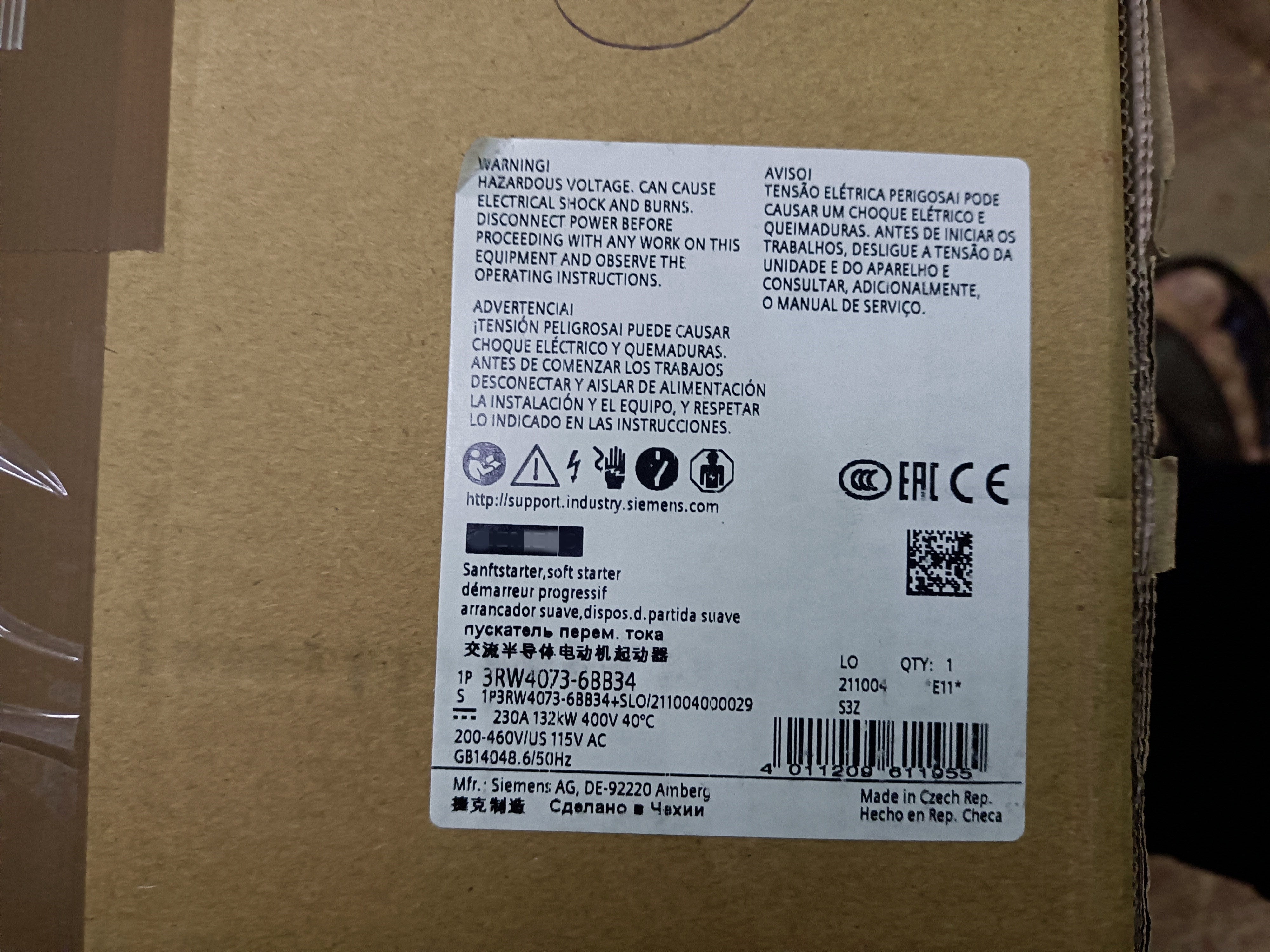 1pcs New 3RW4073-6BB34 shipping DHL or Fedex  OYF088