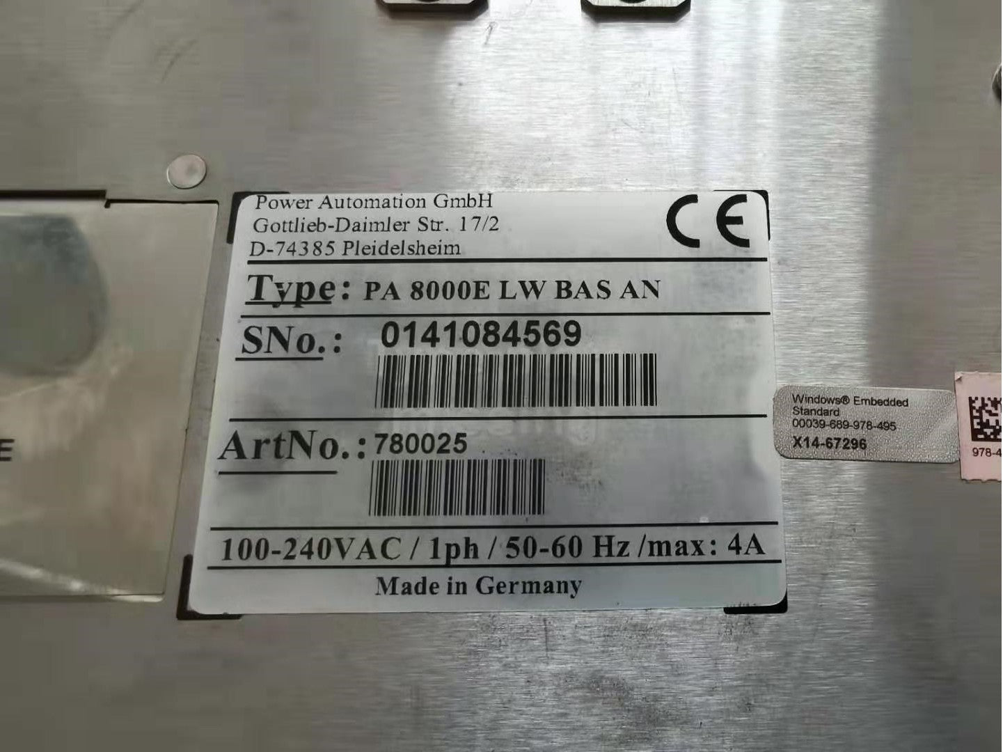 1pc  used   PA 8000E LW BAS AN   #OYF088