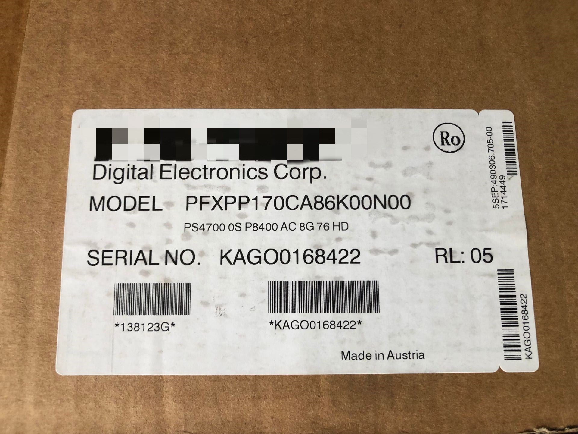 1pc NEW  PFXPP170CA86K00N00   #OYF088