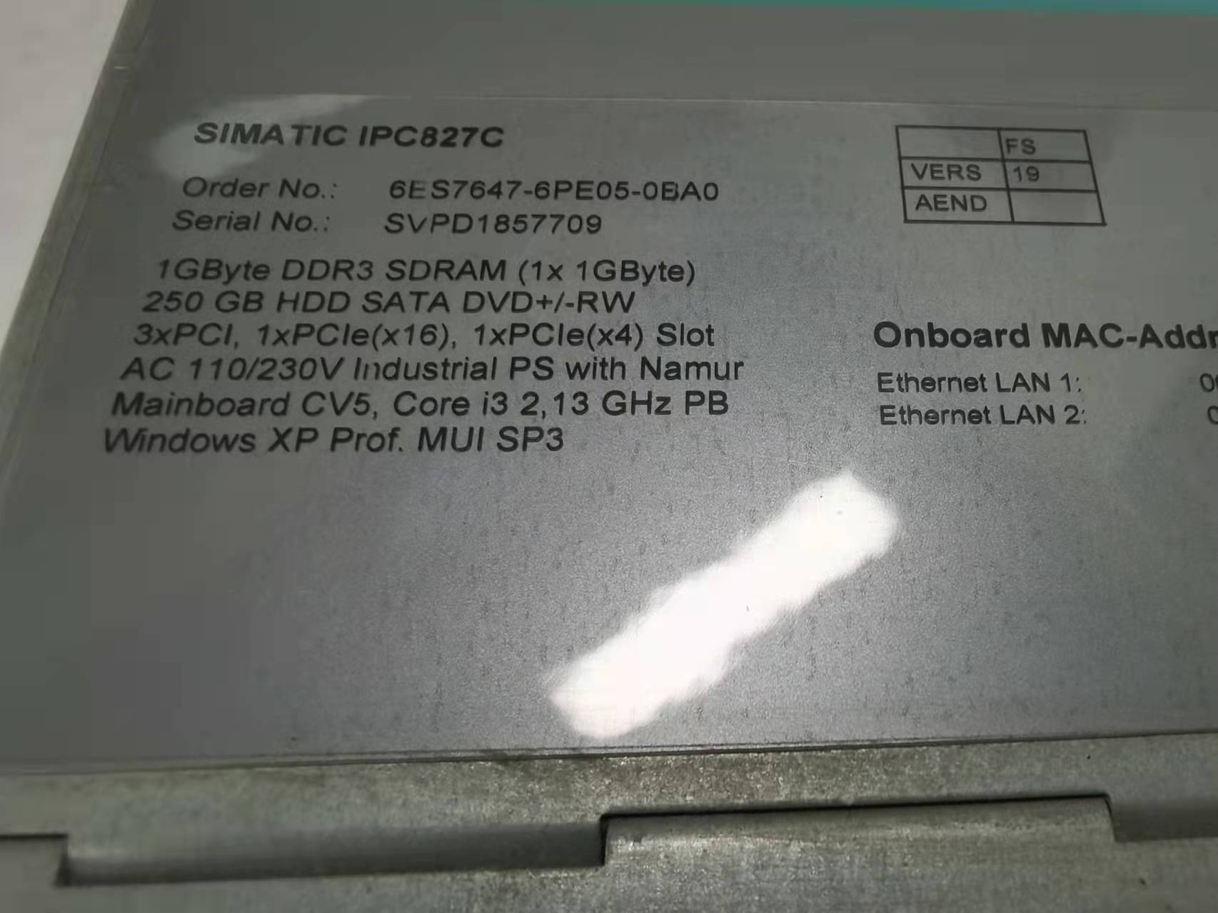 1pc used  6ES7647-6PE05-0BA0  #OYF088