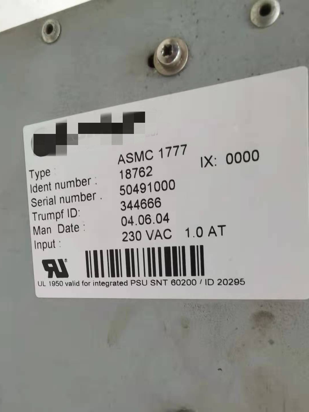 1pc  used  ASMC 1777   #OYF088