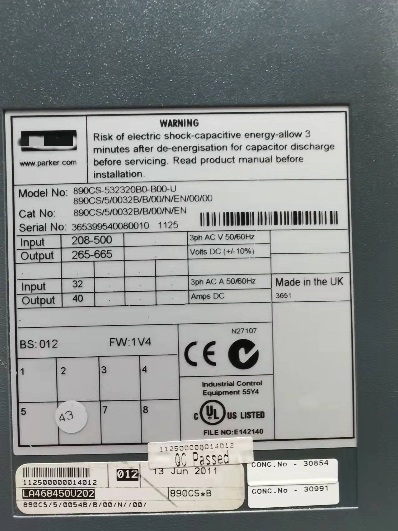 1pc  used   890CS-532320B0--B00-U   #OYF088