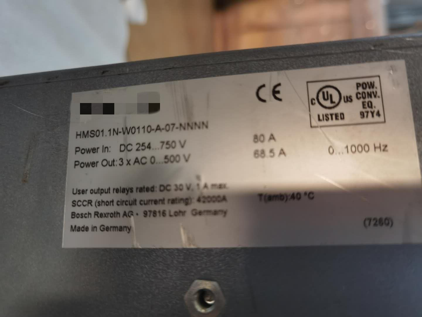 1pc  used HMS01.1N-W0110-A-07-NNNN   #OYF088