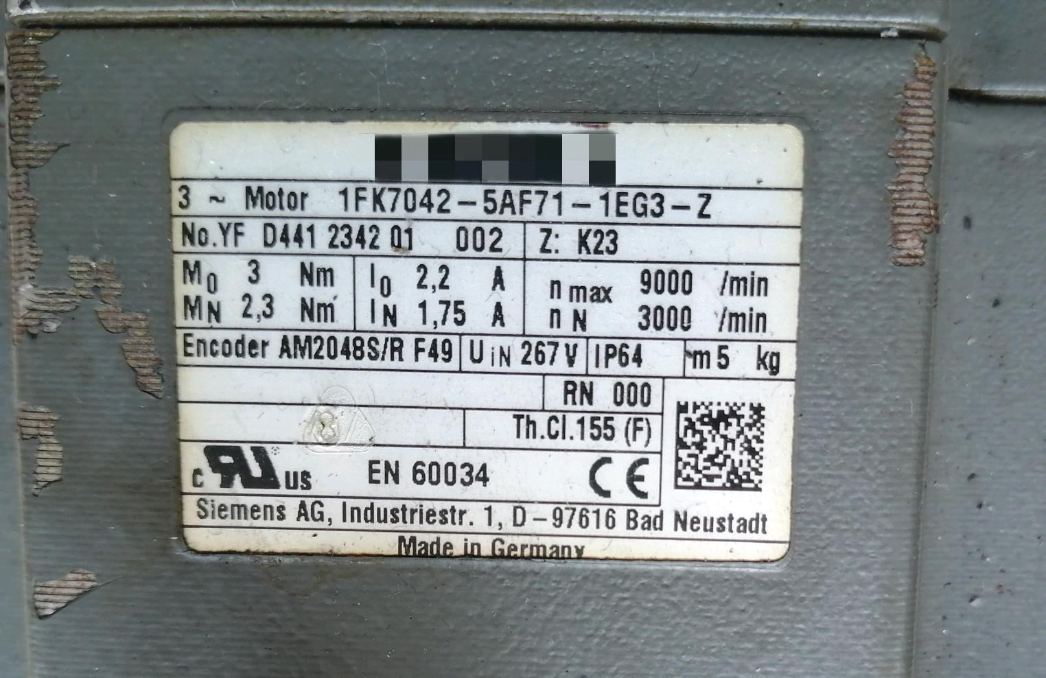 1pc used  1FK7042-5AF71-1EG3-Z  #OYF088
