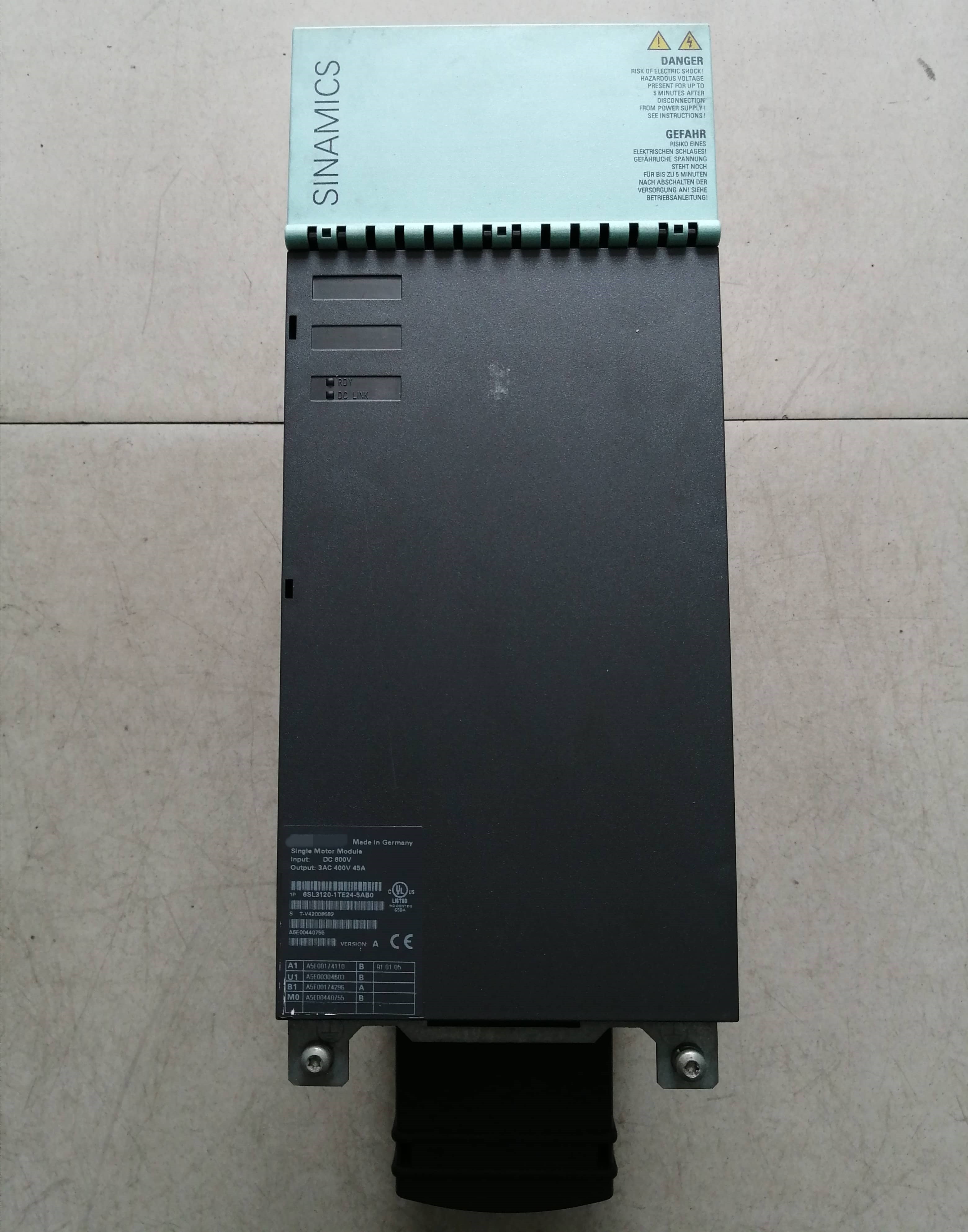 1pc used   6SL3120-1TE24-5AB0 #OYF088