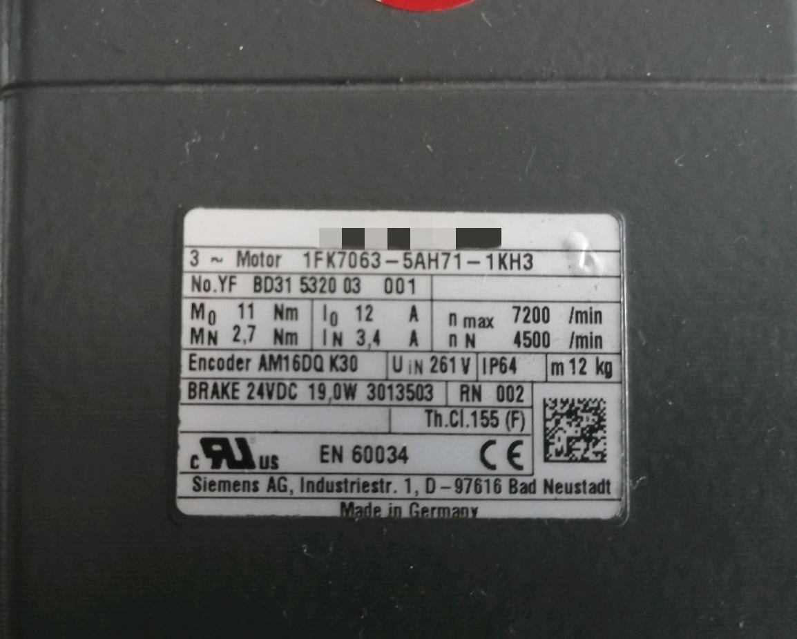 1pc used  1FK7063-5AH71-1KH3   #OYF088