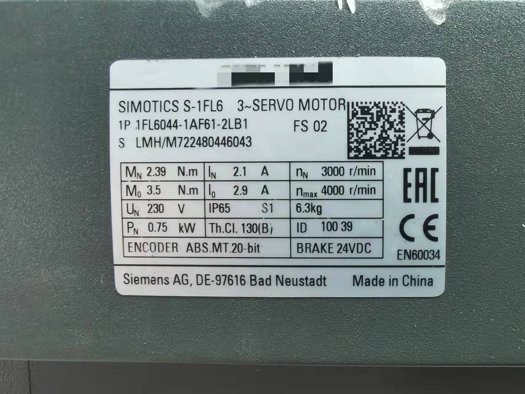 1pc  used   1FL6044-1AF61-2LB1  #OYF088