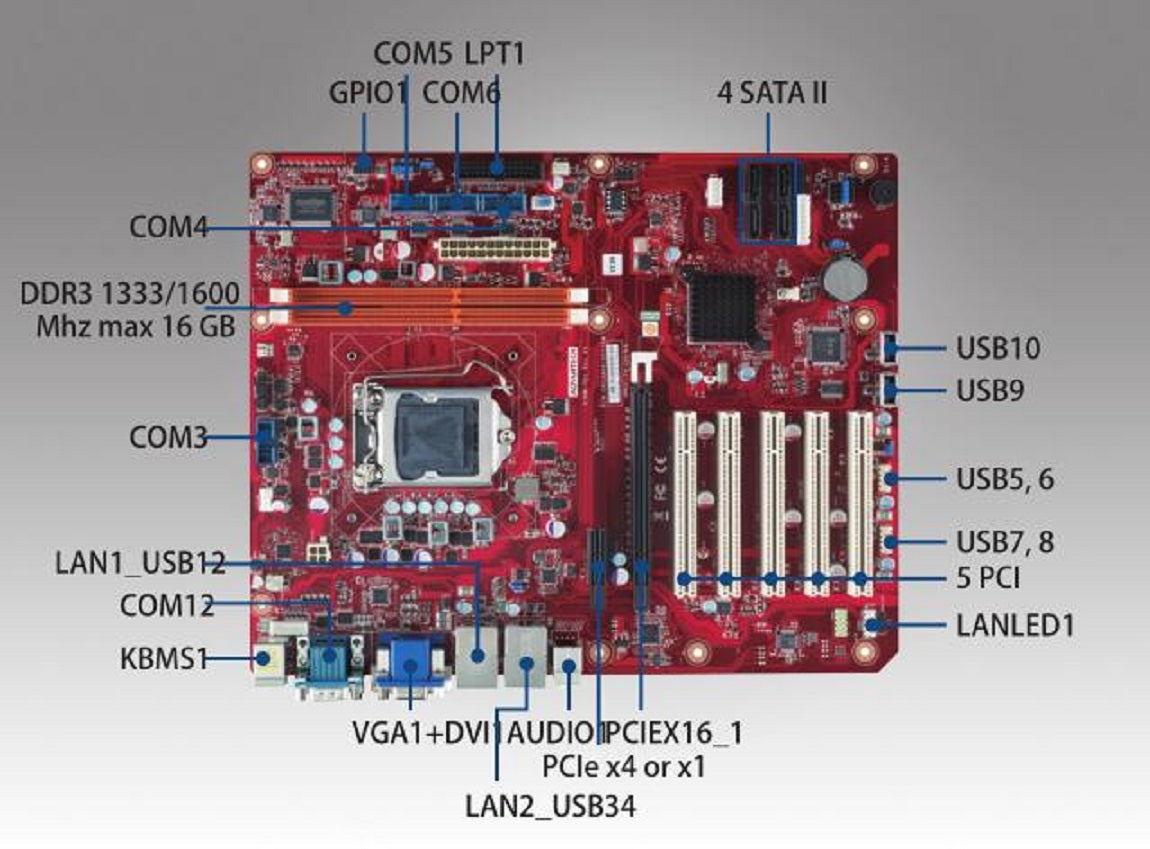 NEW AIMB-701VG-00A1E H61 (RS485 2PC COM ) #OYF006