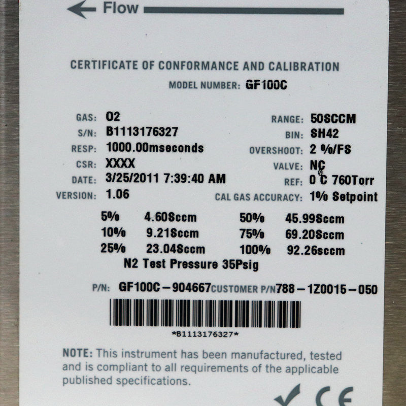 1pc for USED GF100C-904667 02 50SCCM #OYF005