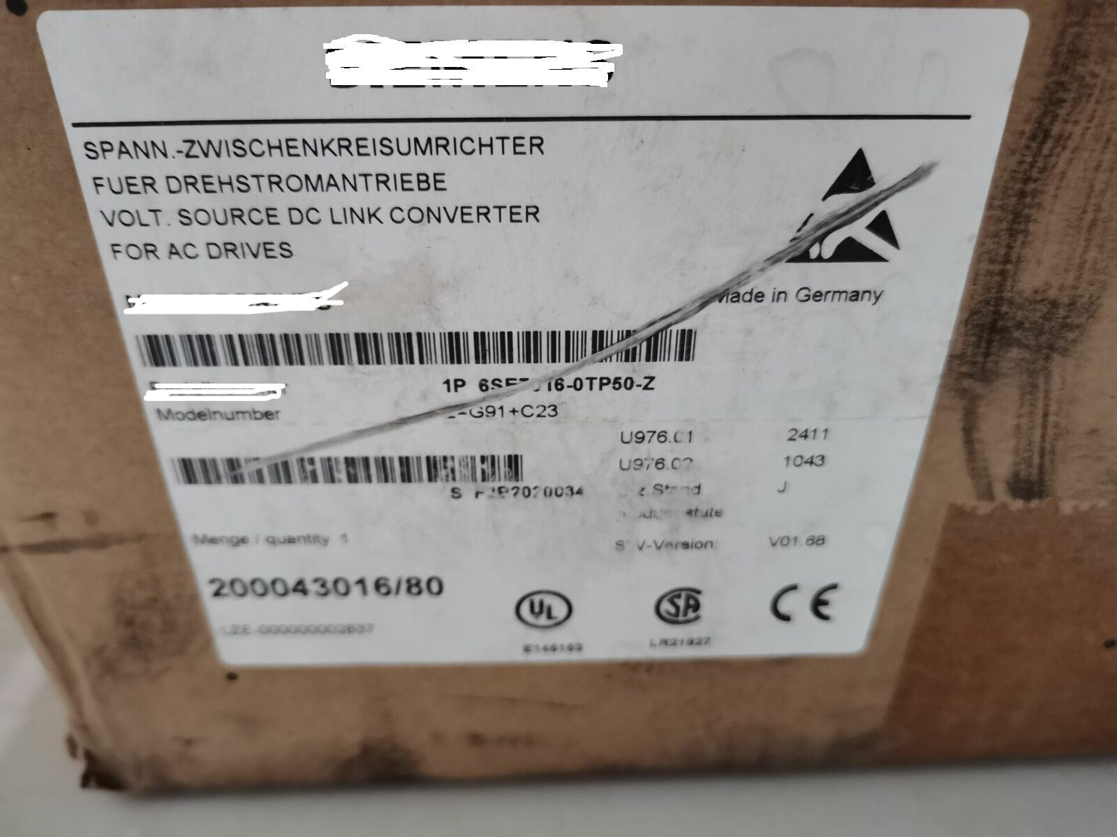 1PCS  NEW     6SE7016-0TP50-Z     #OYF003