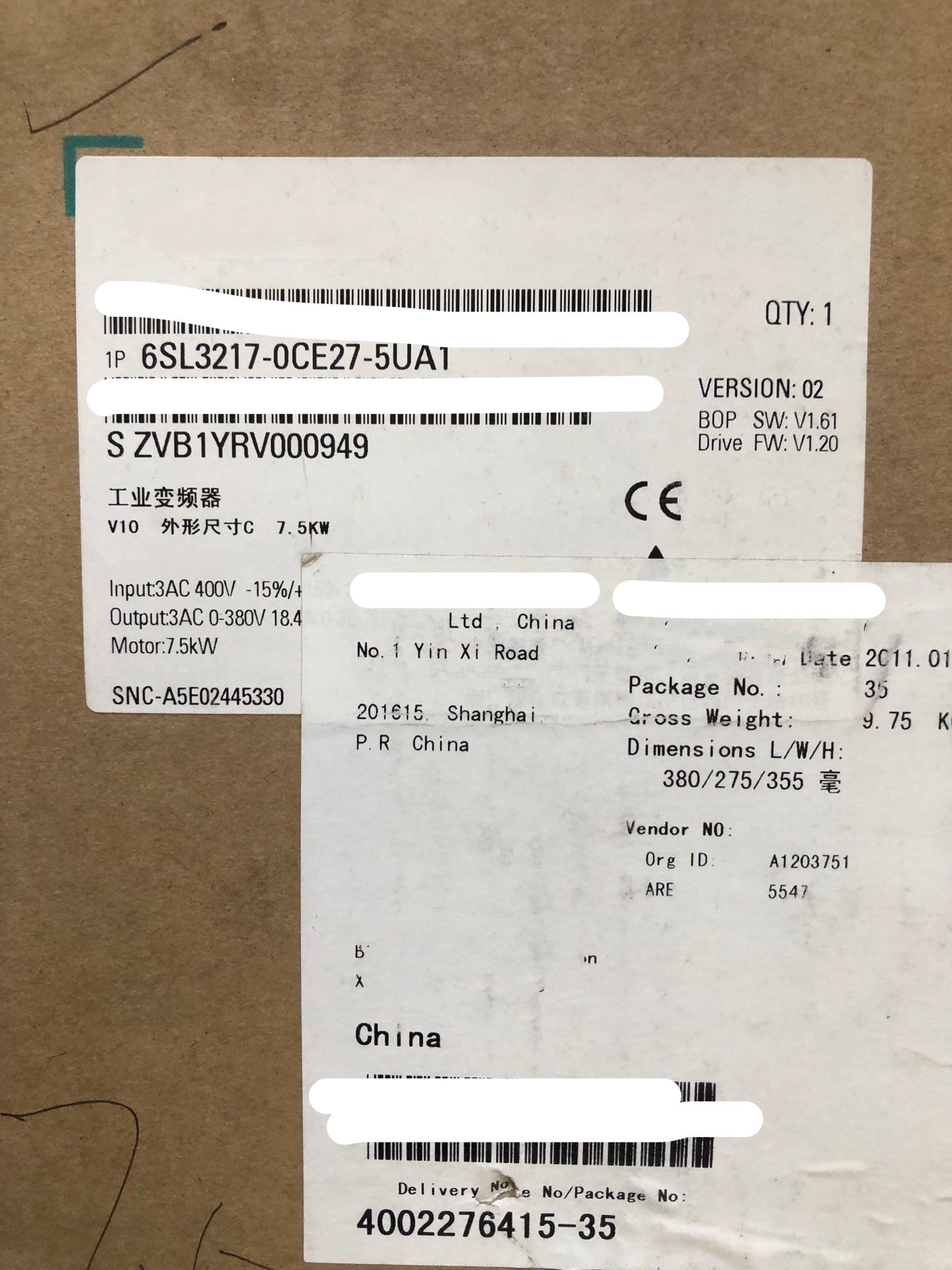 1pc  for NEW 6SL3217-0CE27-5UA1 #OYF005