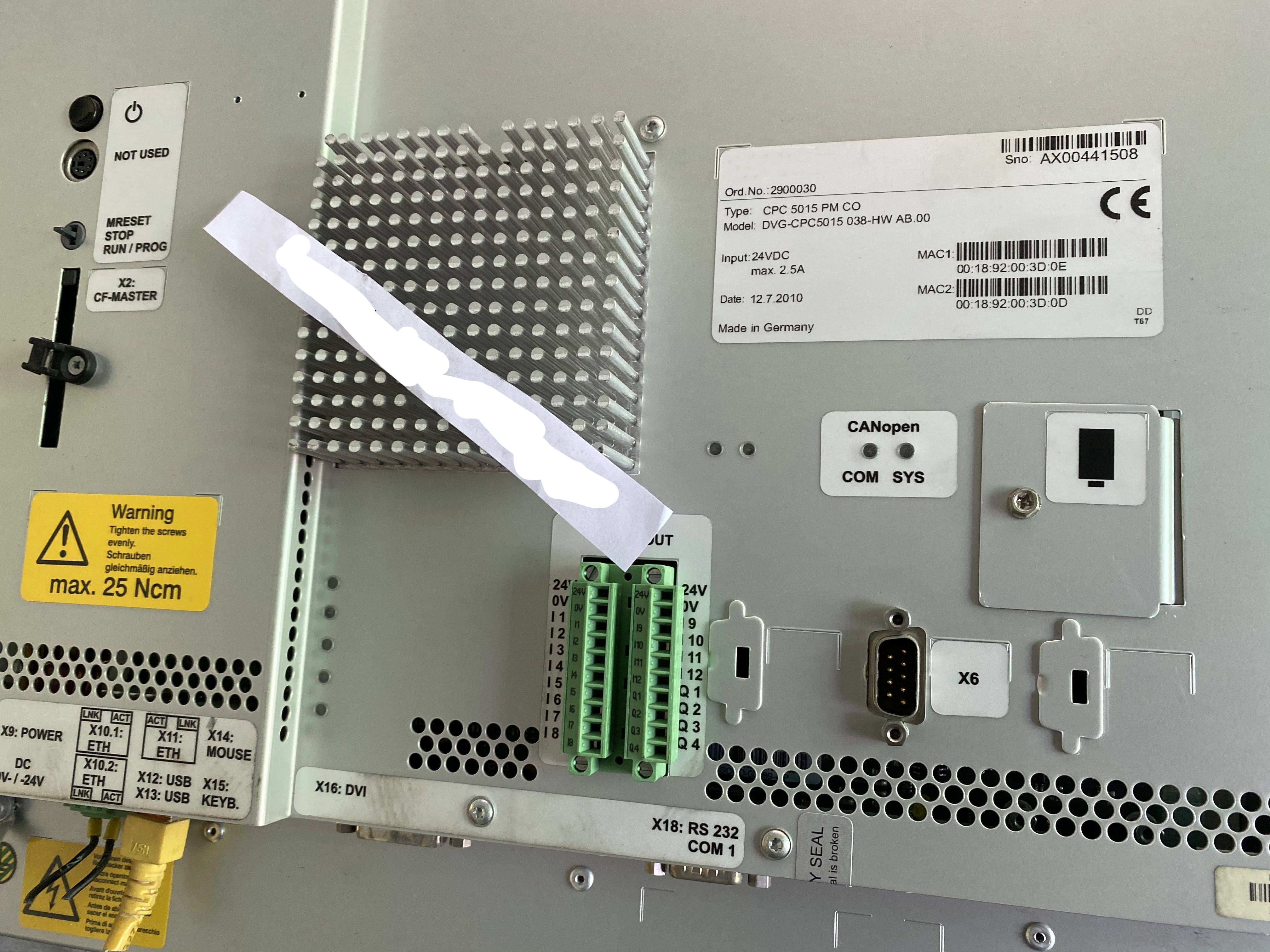 1pc  for USED DVG-CPC5015 038-HW AB.00 #OYF005