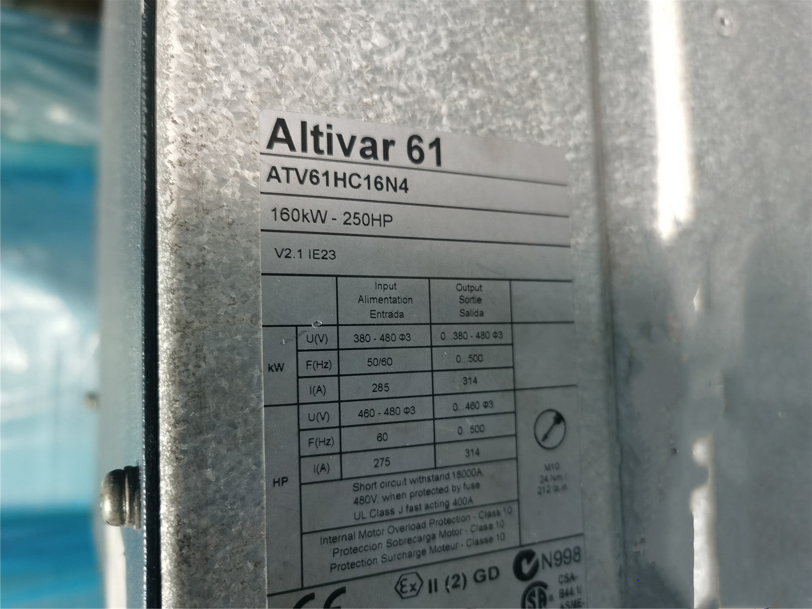 1PCS  USED ATV61HC16N4  #OYF009