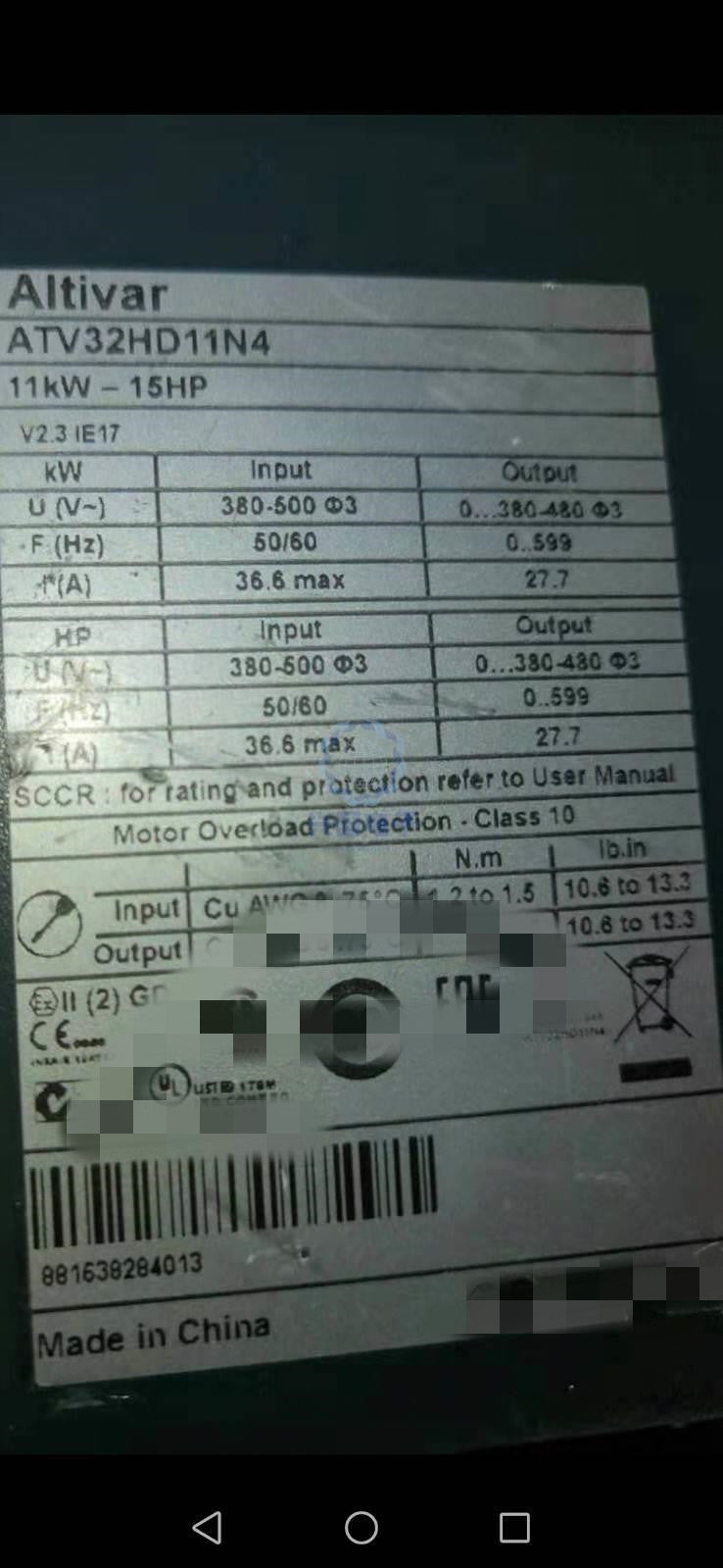 1PCS  USED ATV32HD11N4  #OYF009