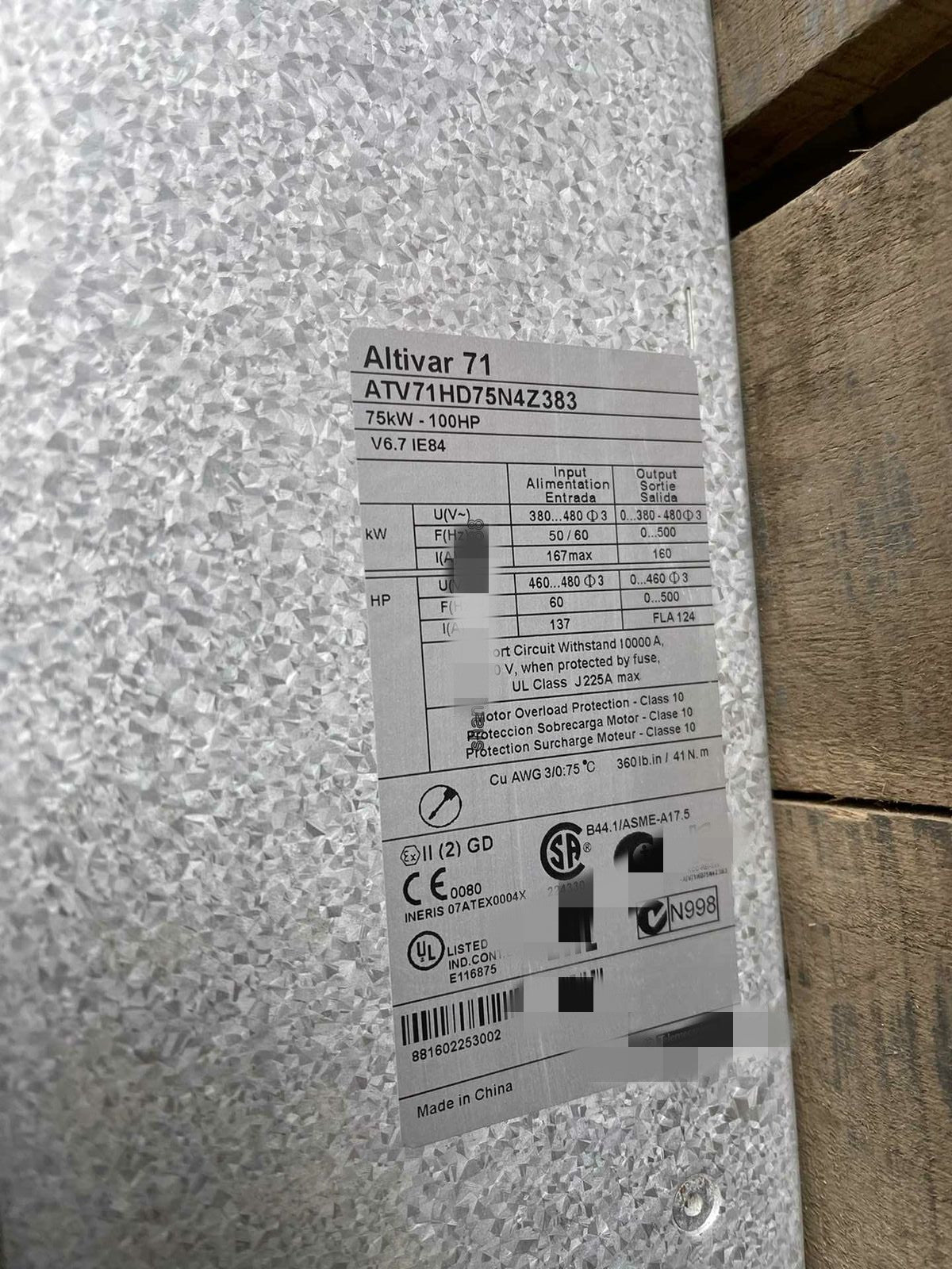 1PCS  USED ATV71HD75N4Z383 #OYF009