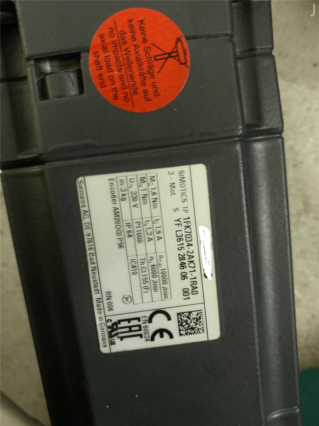 1PCS for  used    1FK7034-2AK71-1RA0    #OYF003